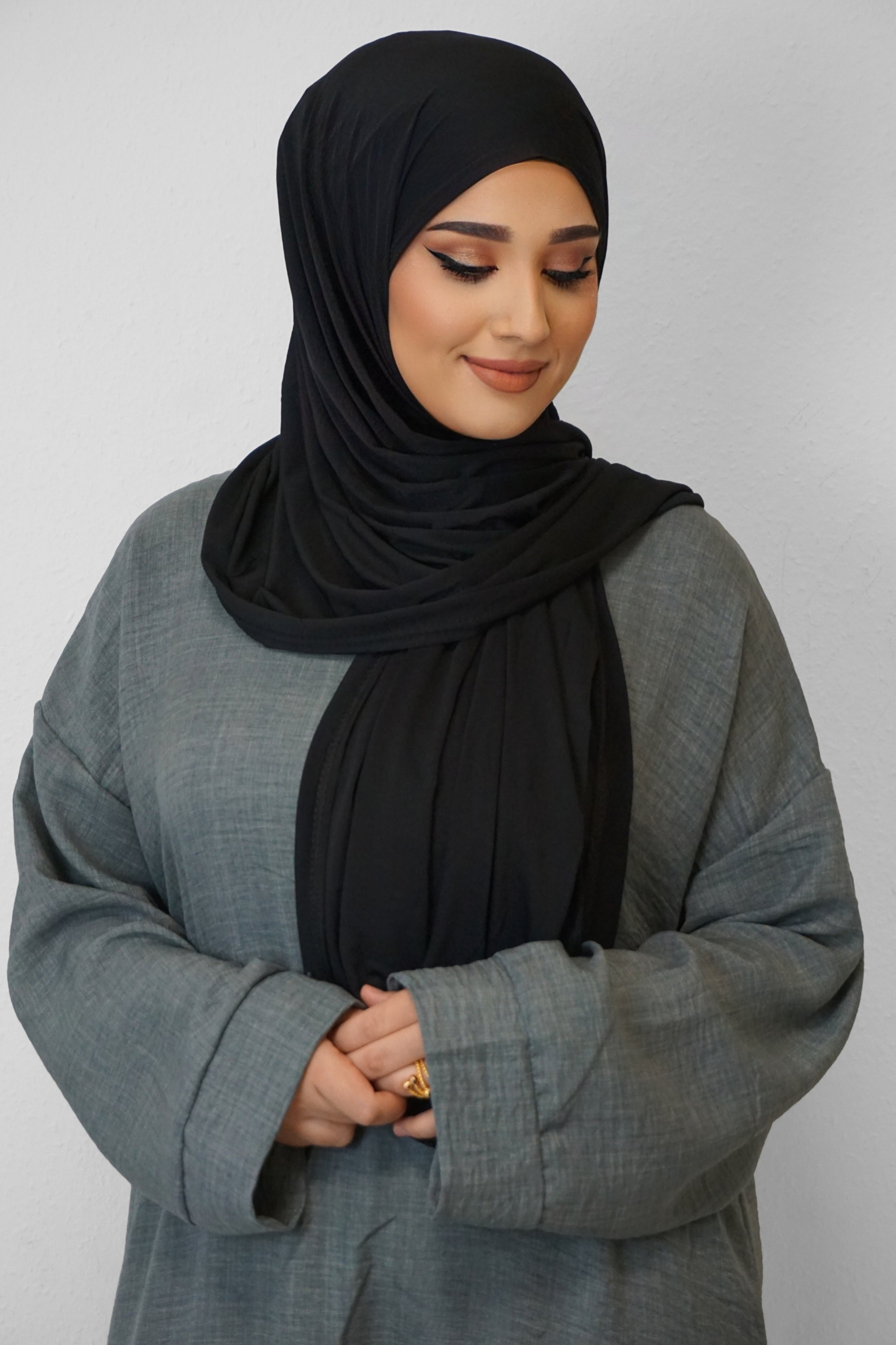 Premium Jersey Hijab Schwarz