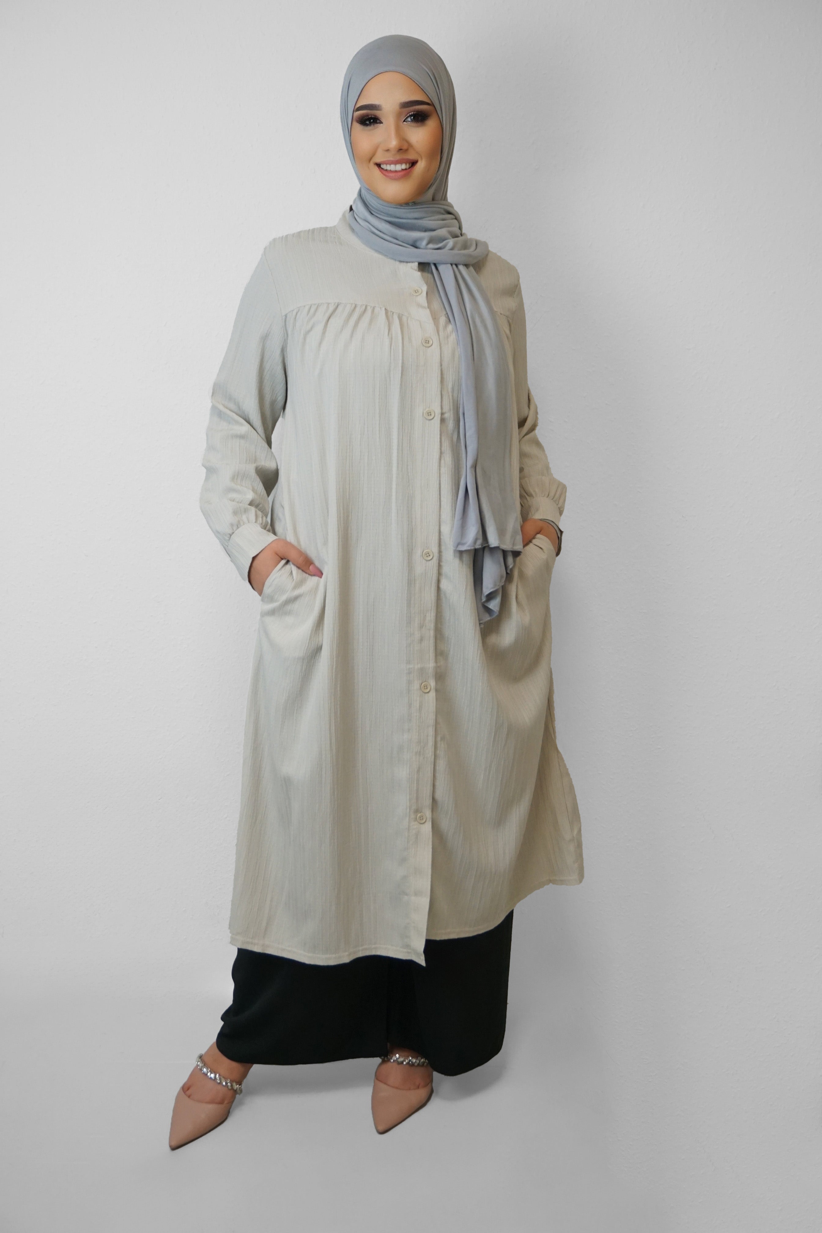 Tunika Selim mit Tasche Beige
