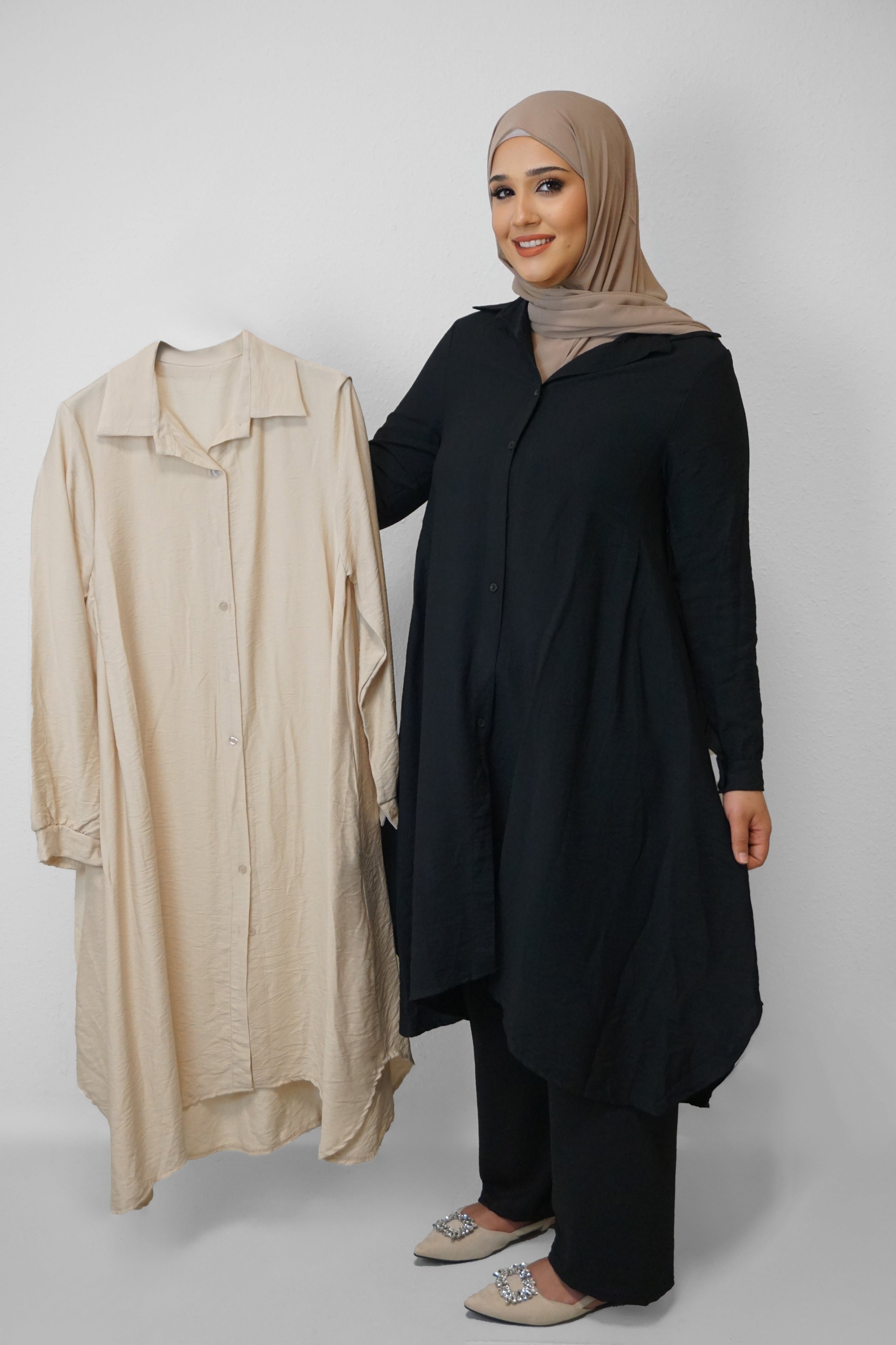 Tunika Selima mit Tasche Beige