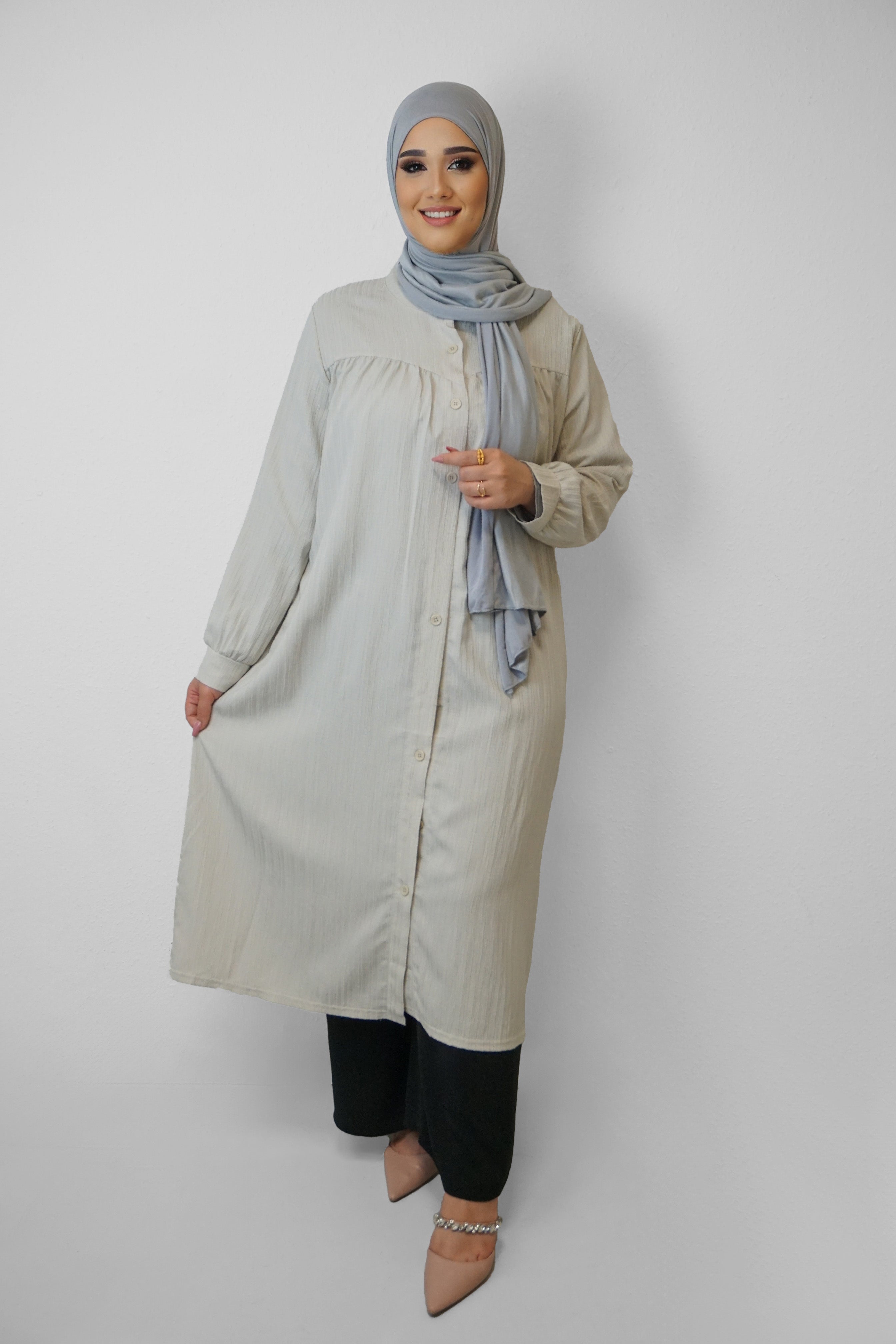 Tunika Selim mit Tasche Beige