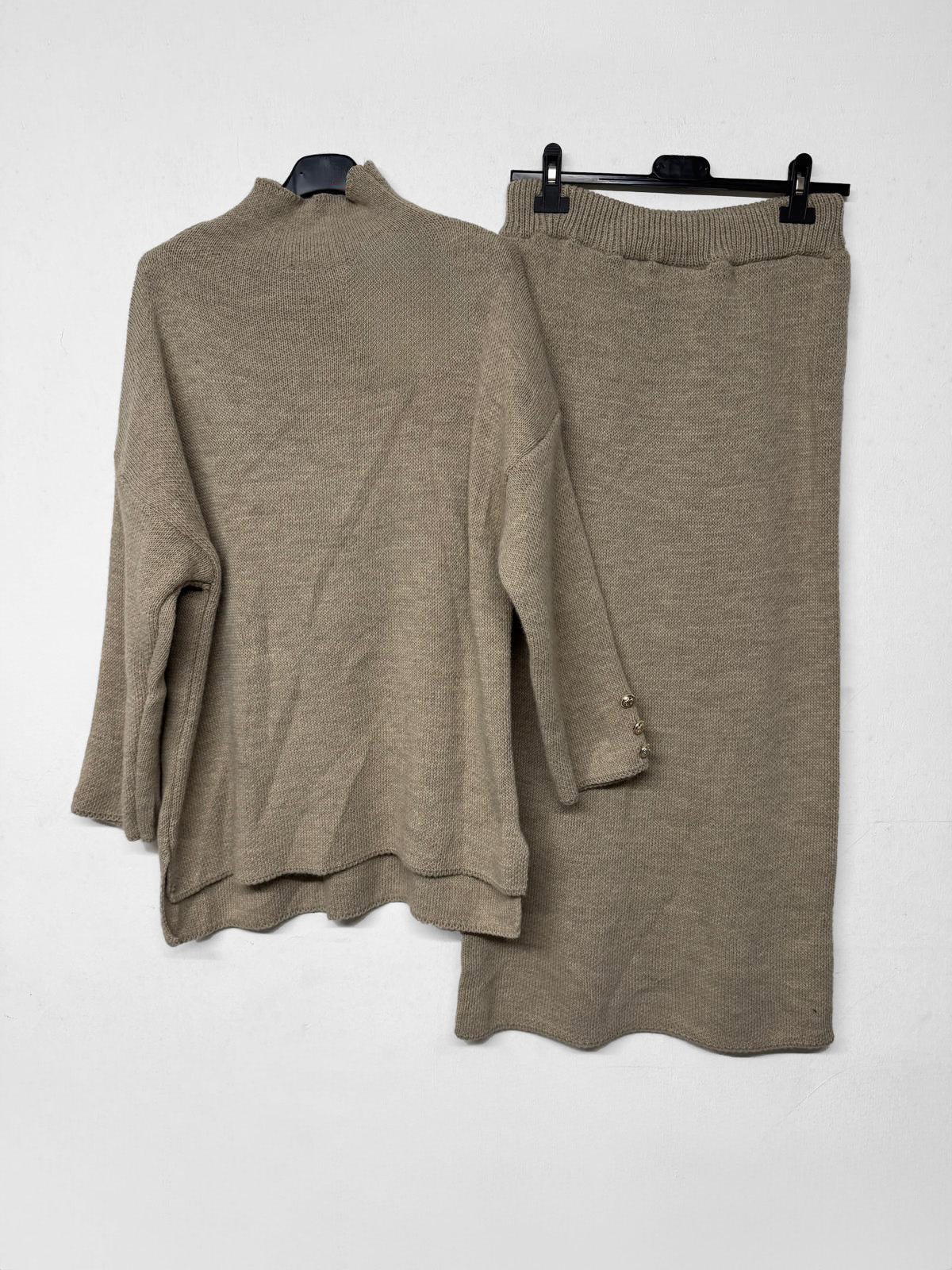 Strick Zwei-Teiler Rock Dahhlia Beige