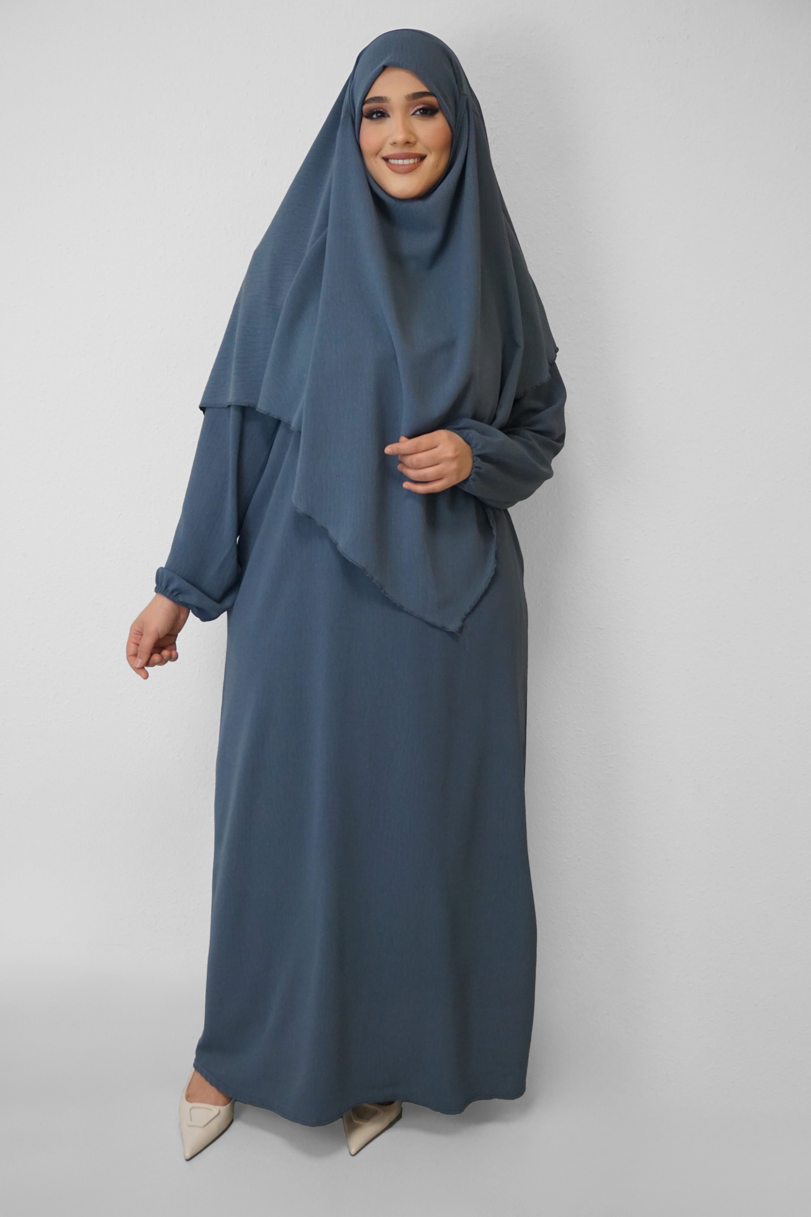 Jazz Khimar-Abaya Blaugrau