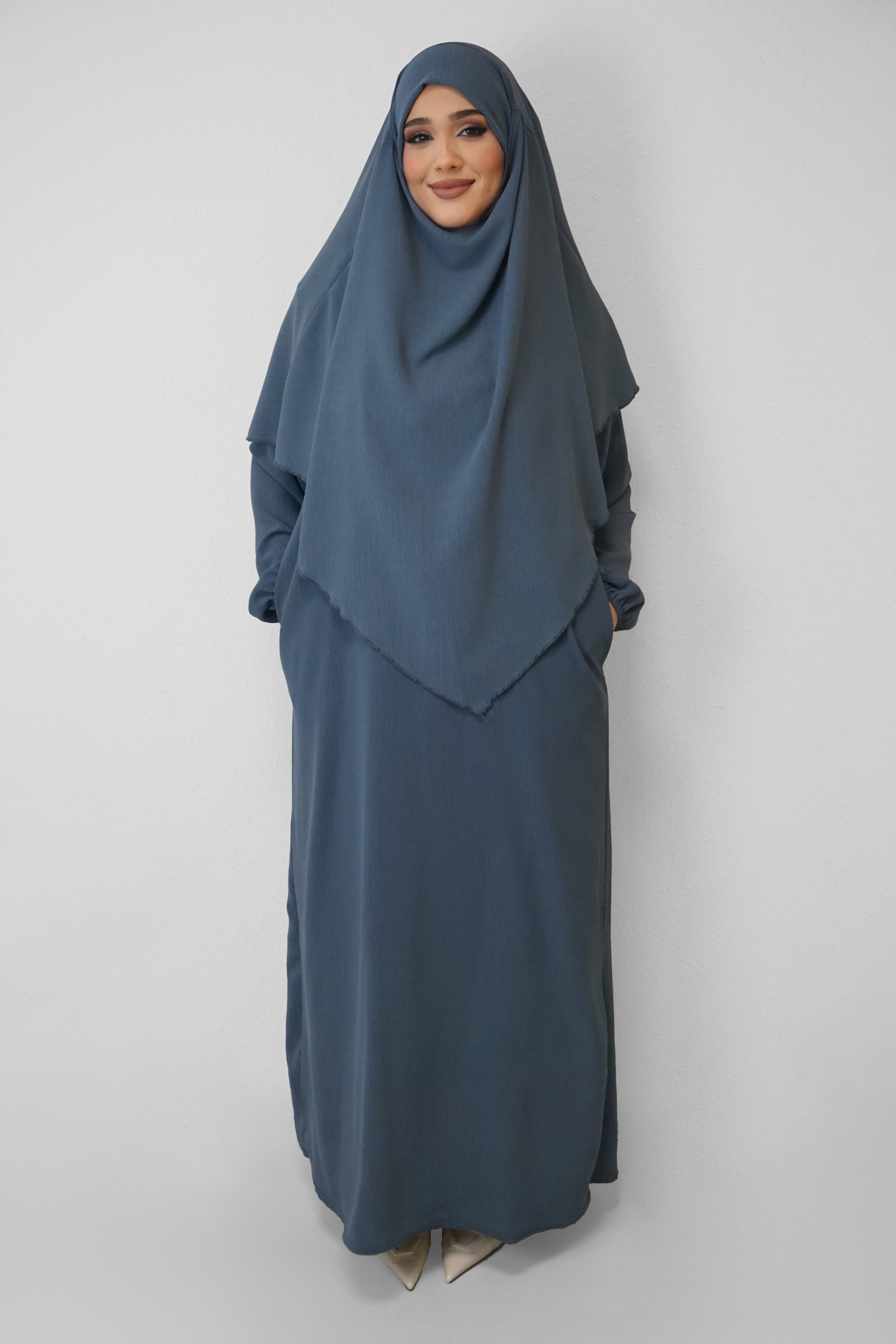 Jazz Khimar-Abaya Blaugrau