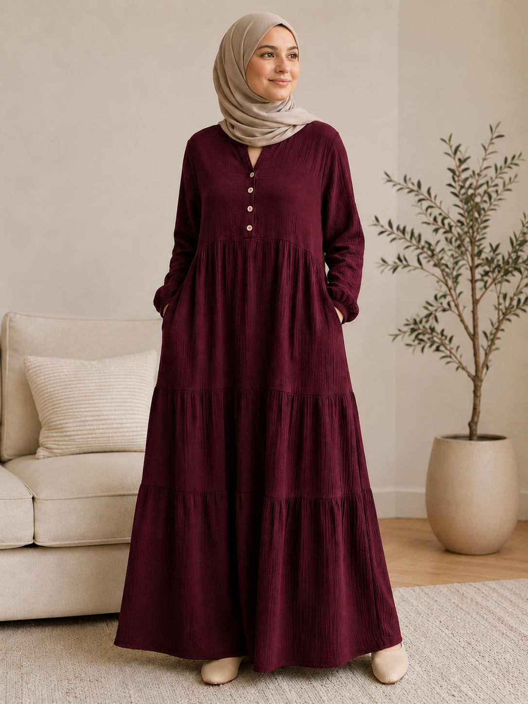 Maxikleid Neferet Bordeaux