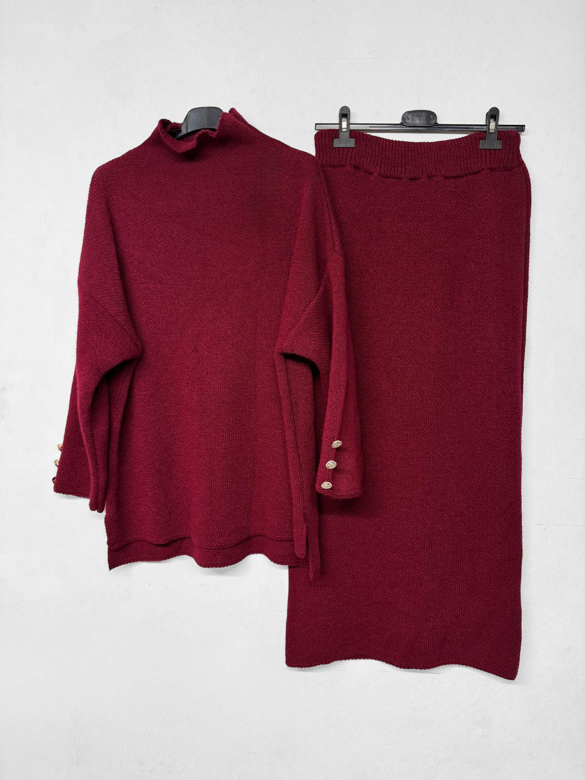 Strick Zwei-Teiler Rock Dahlia Bordeaux