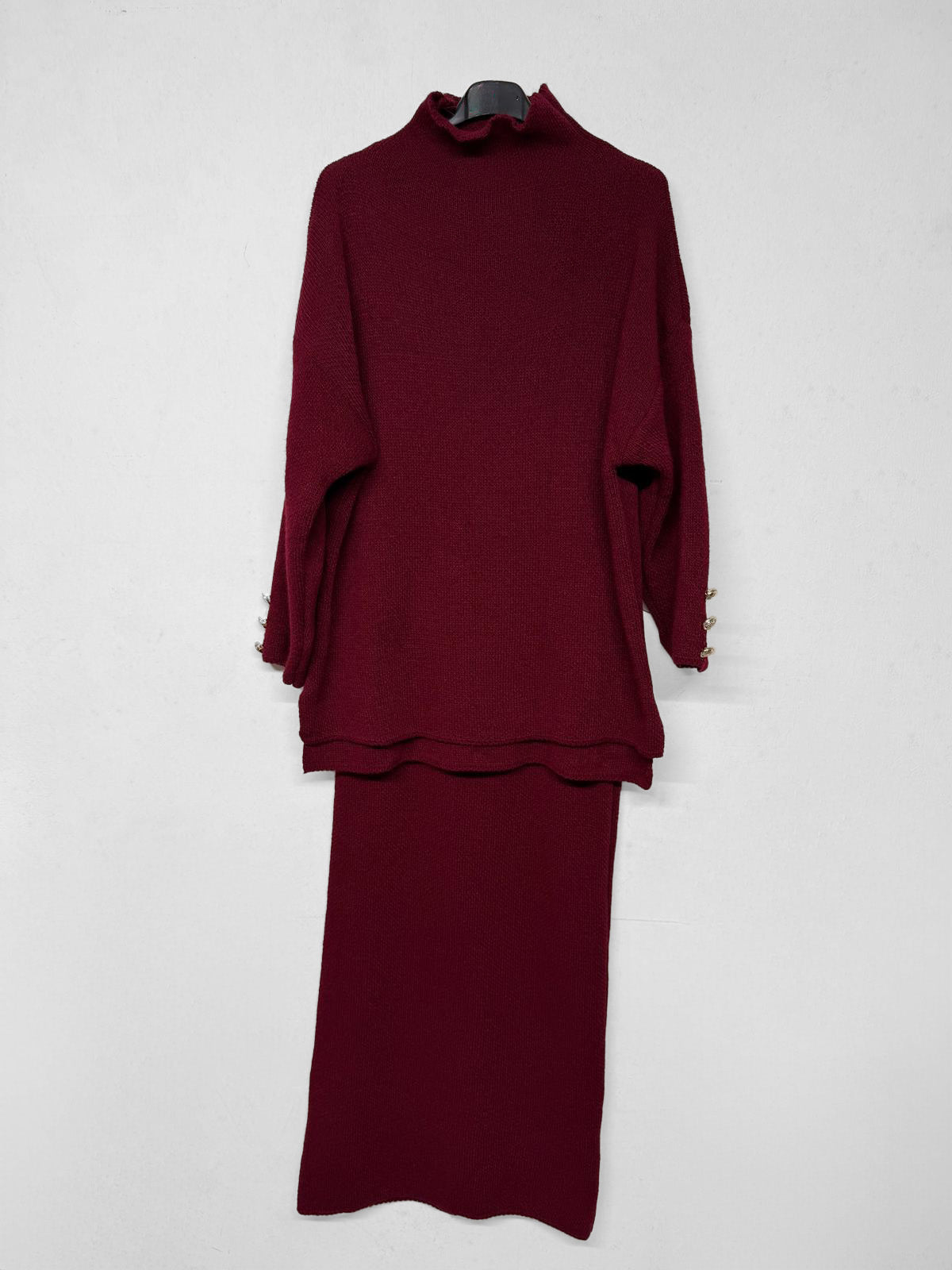 Strick Zwei-Teiler Rock Dahlia Bordeaux