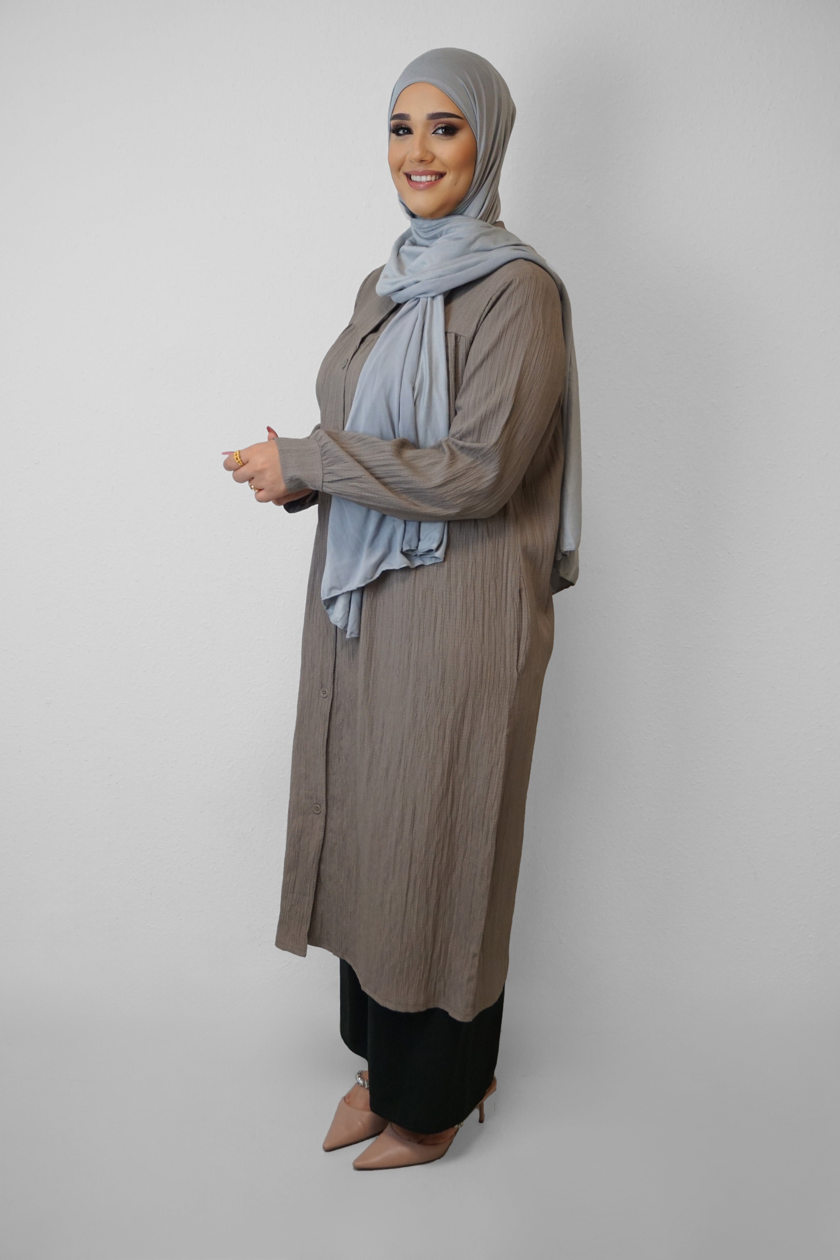 Tunika Selim mit Tasche Braun