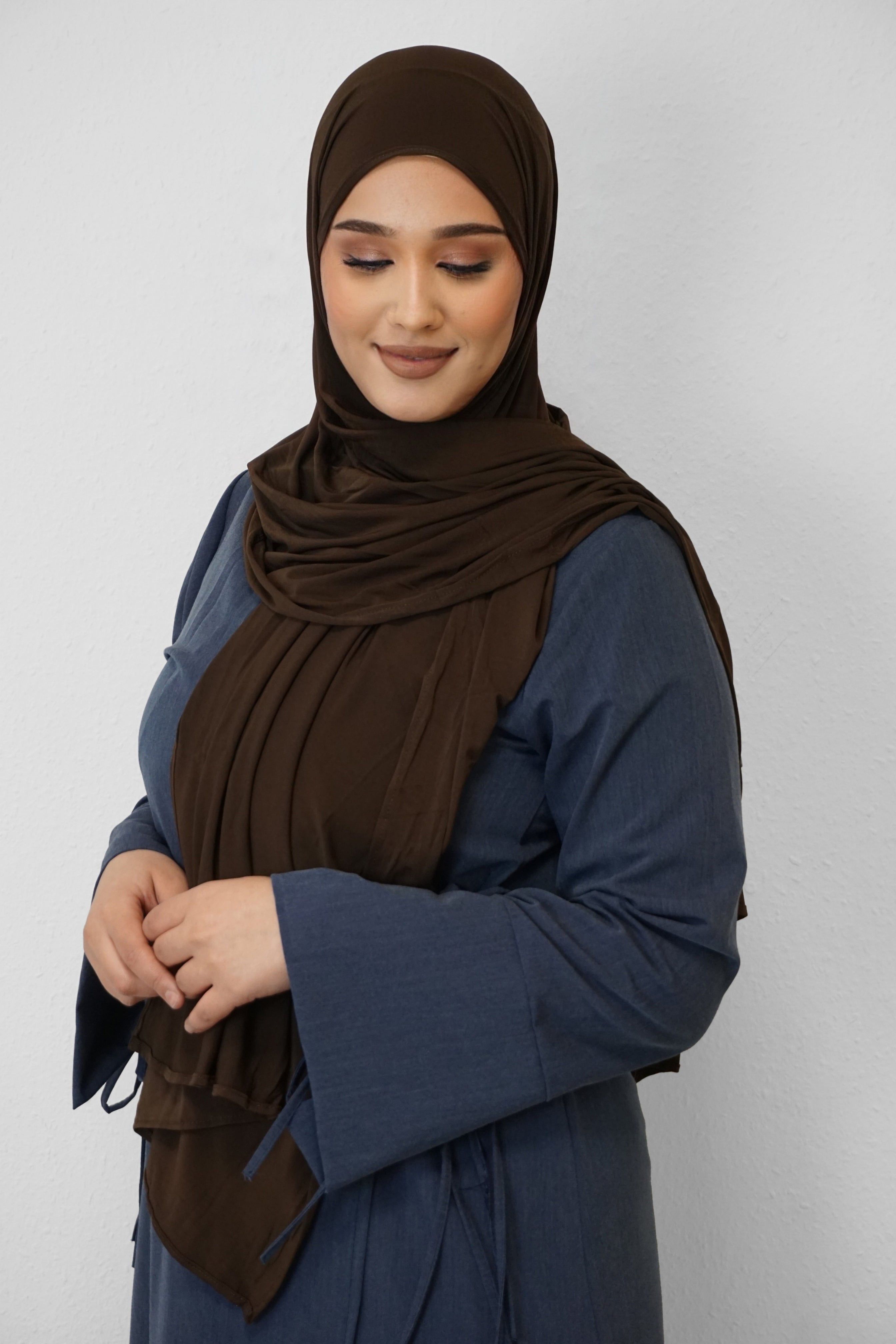 Premium Jersey Deluxe Hijab Braun