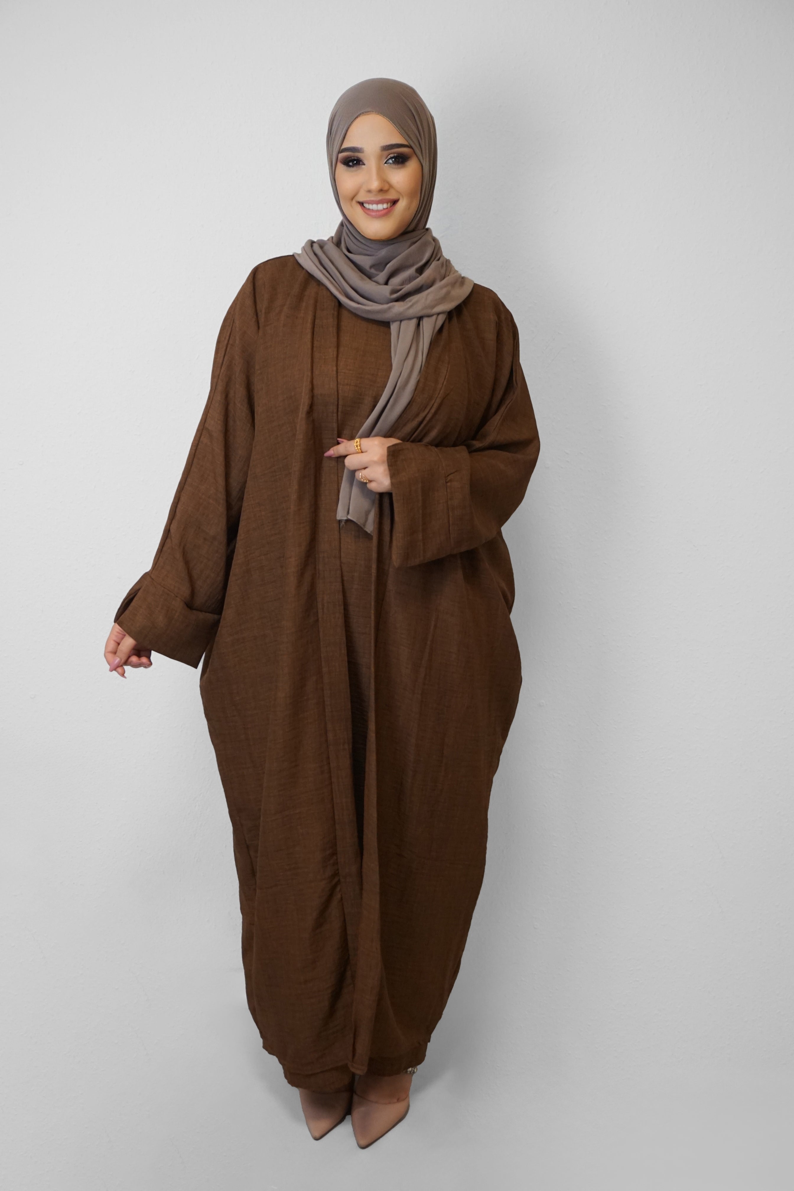 Zwei-Teiler Abaya Nasira Braun