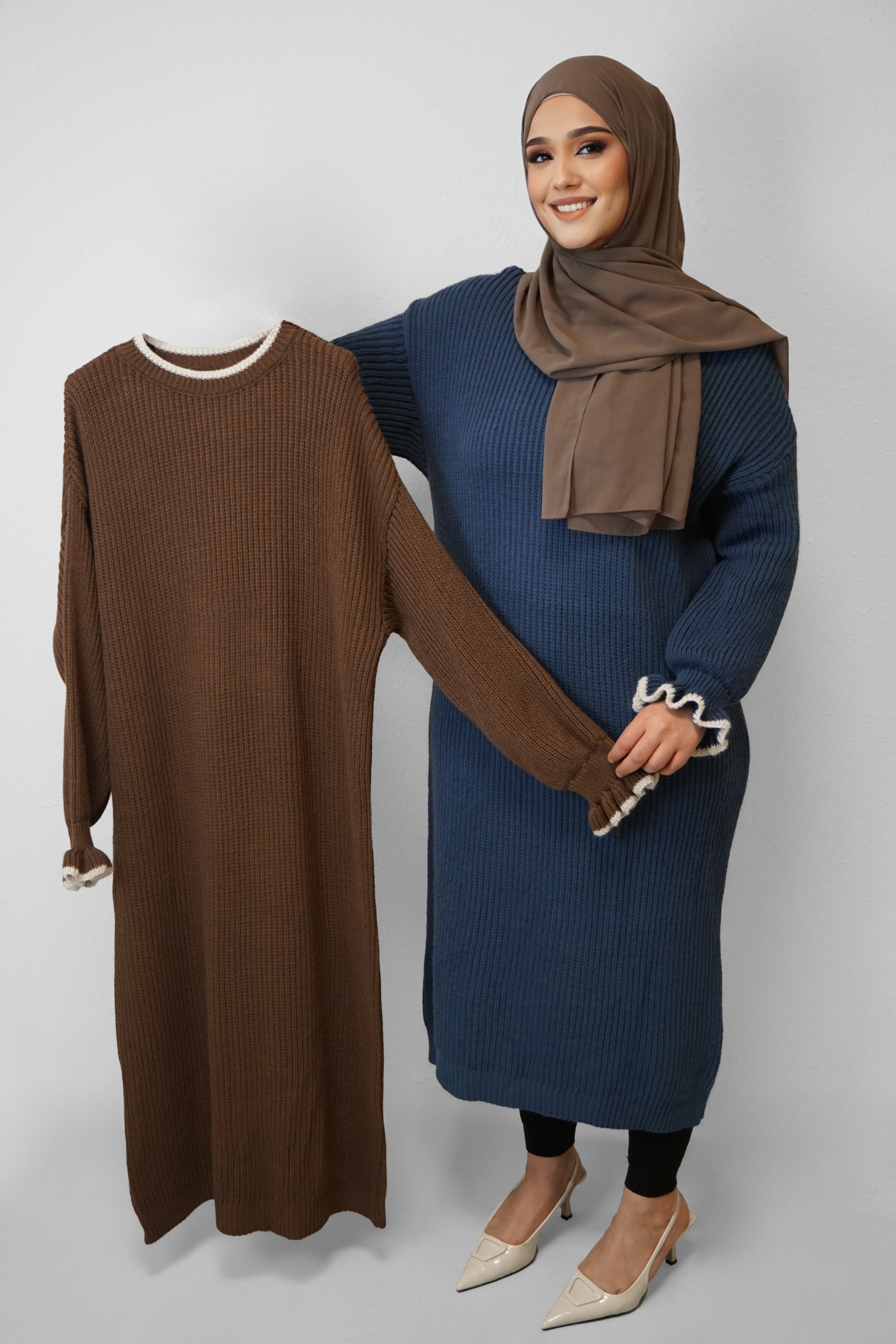 Strick-Kleid Jasmin Braun