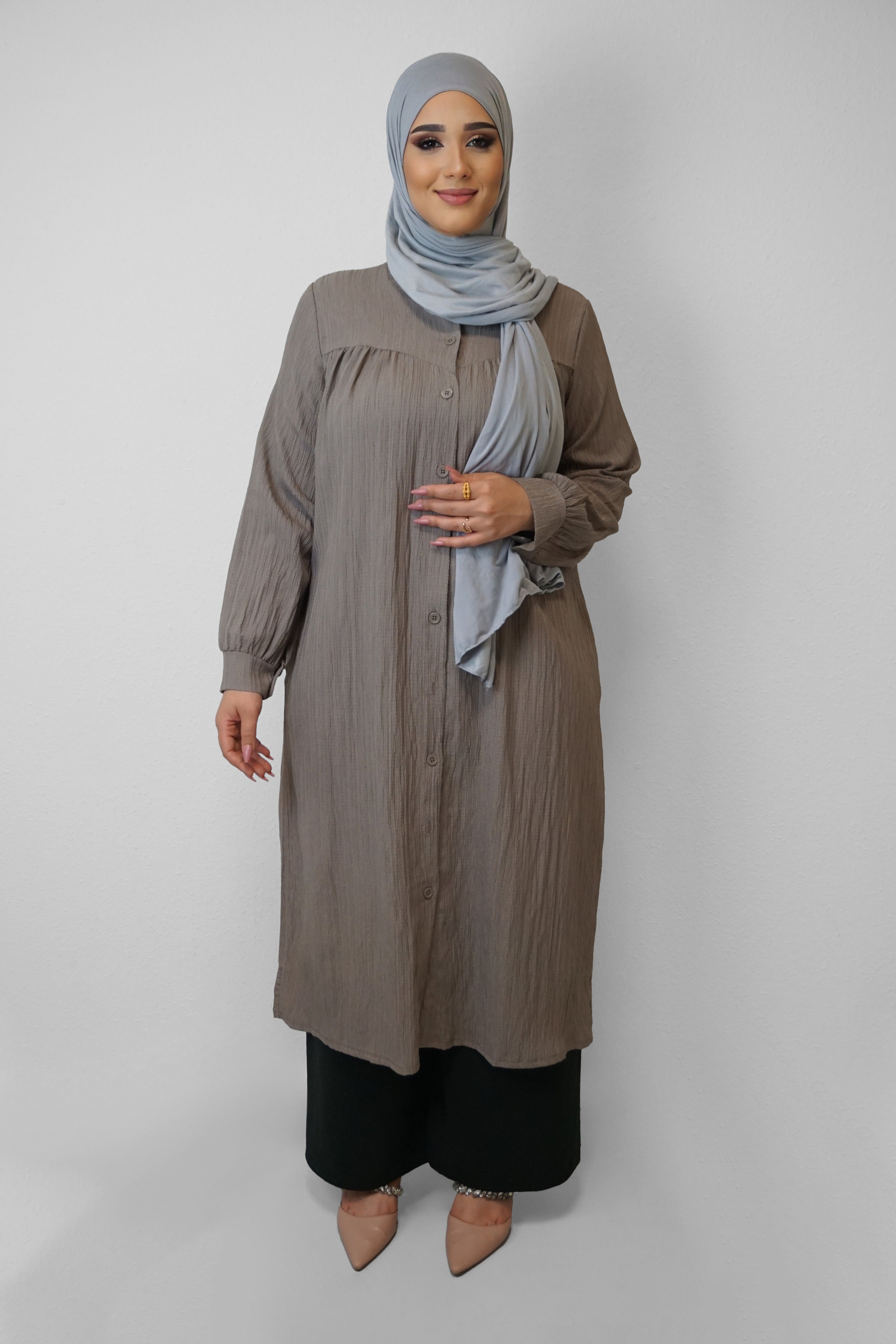 Tunika Selim mit Tasche Braun