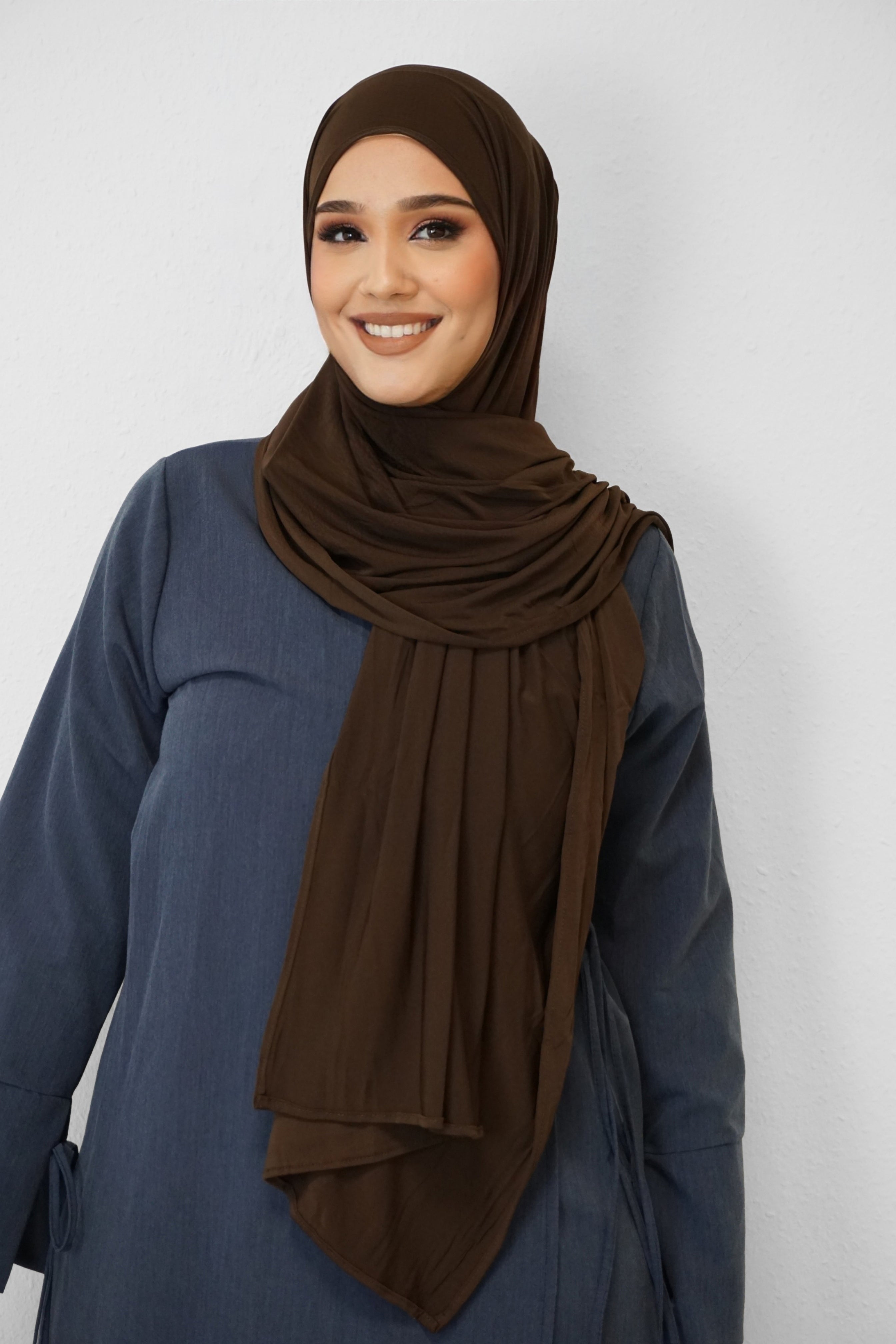 Premium Jersey Deluxe Hijab Braun