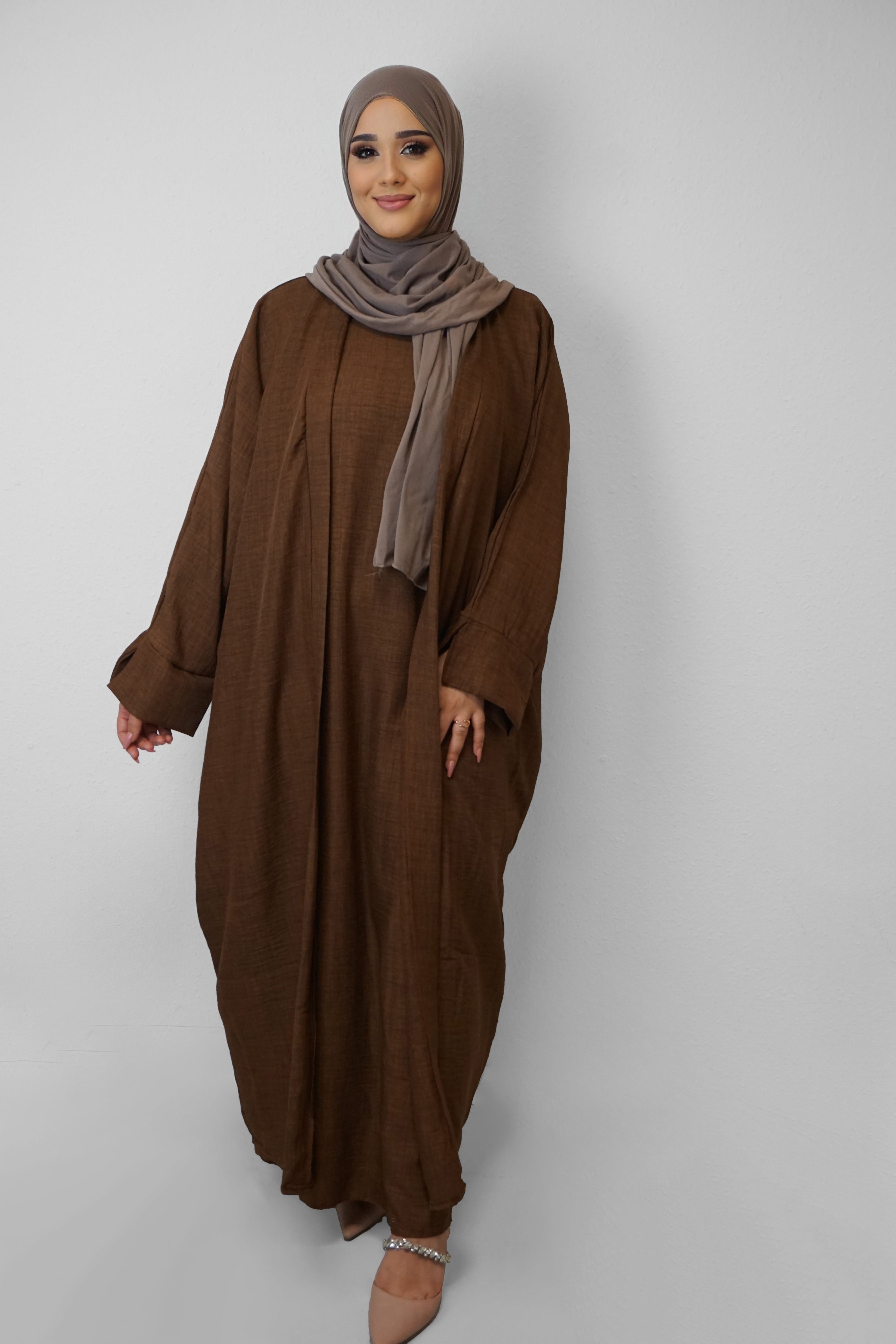 Zwei-Teiler Abaya Nasira Braun