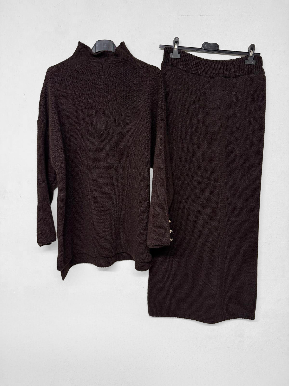 Strick Zwei-Teiler Rock Dahlia Braun