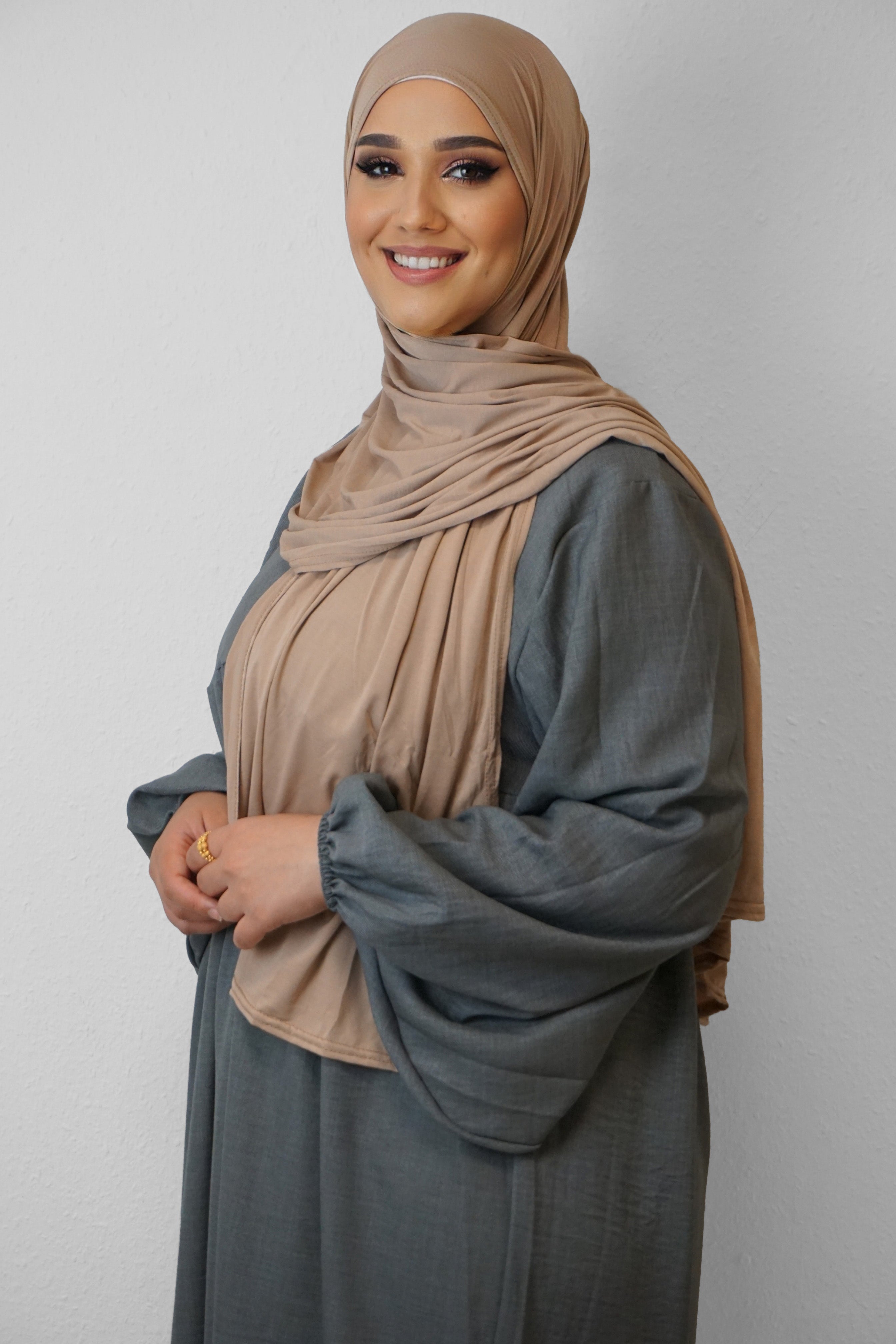 Premium Jersey Hijab Camel