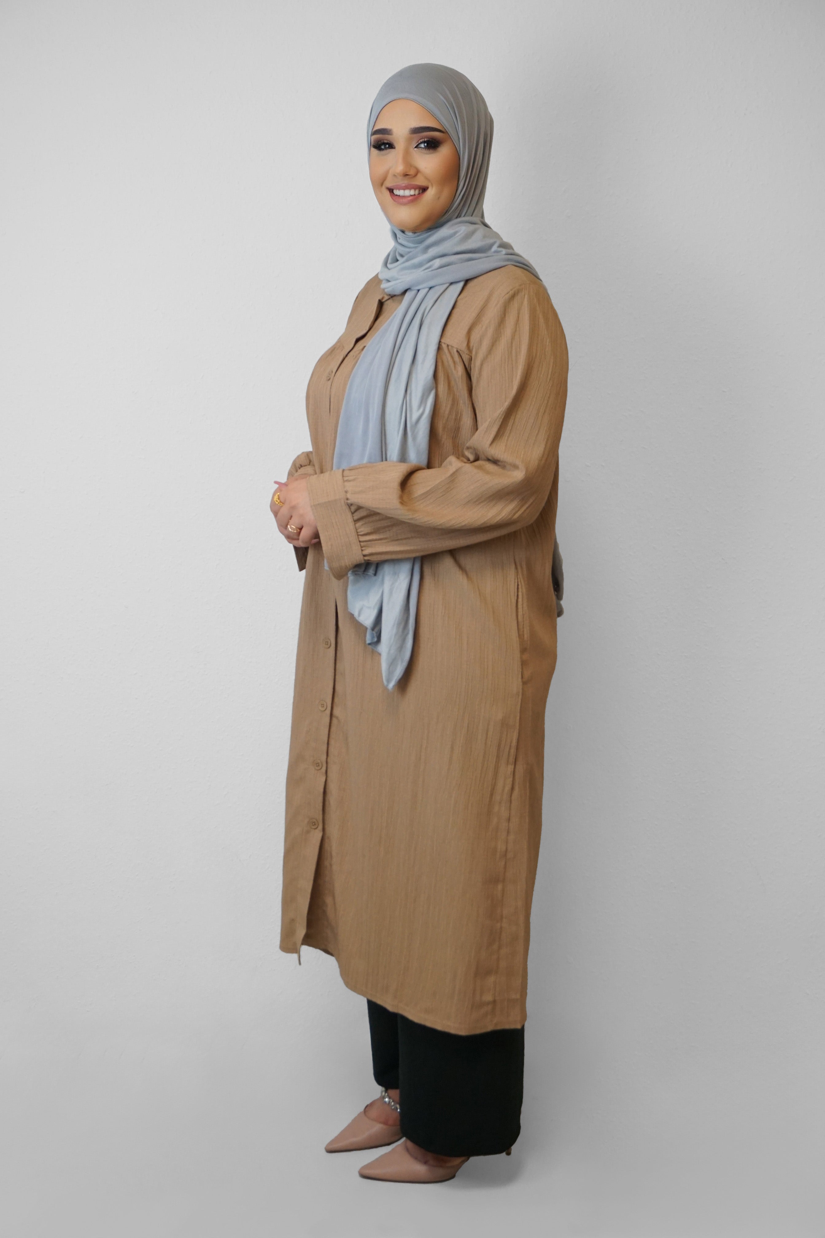 Tunika Selim mit Tasche Caramell