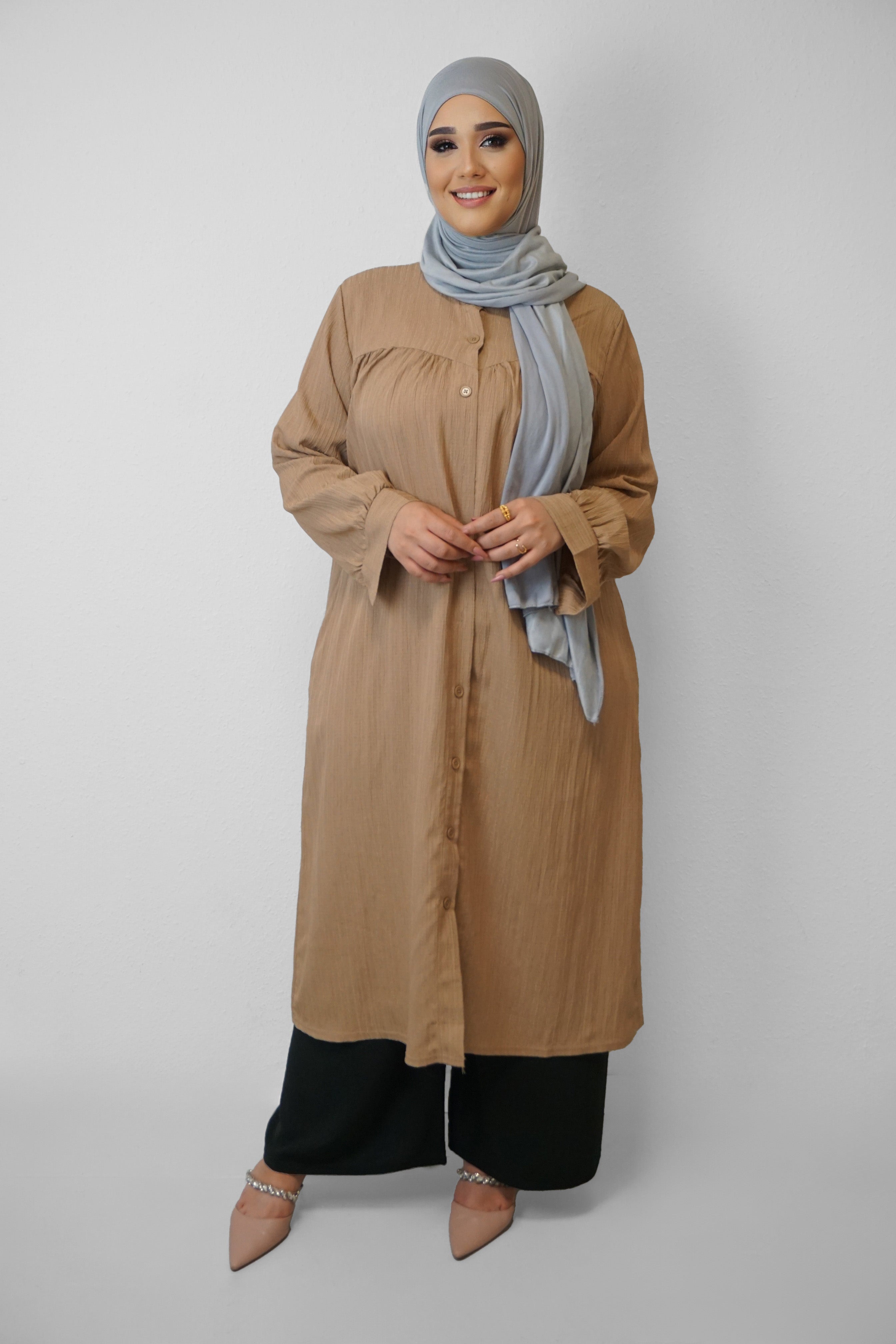 Tunika Selim mit Tasche Caramell