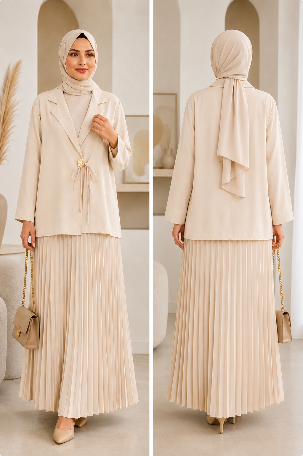 Zwei-Teiler Rock Galadriel Beige