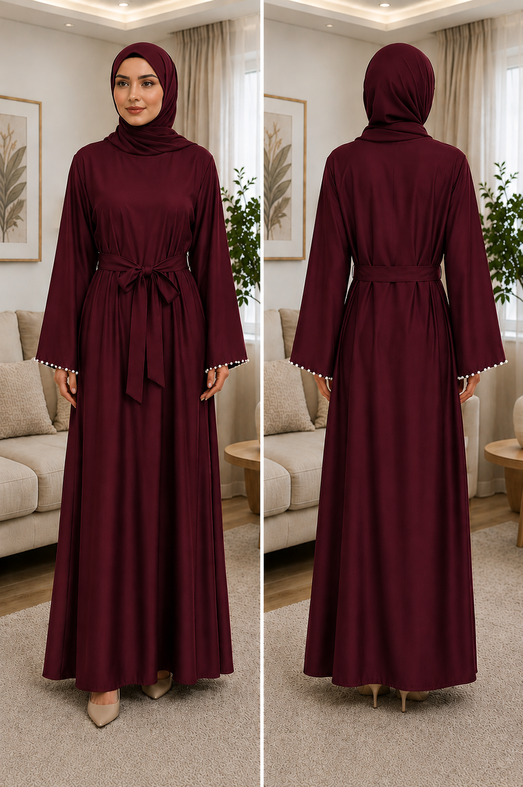 Abaya Freda Bordeaux