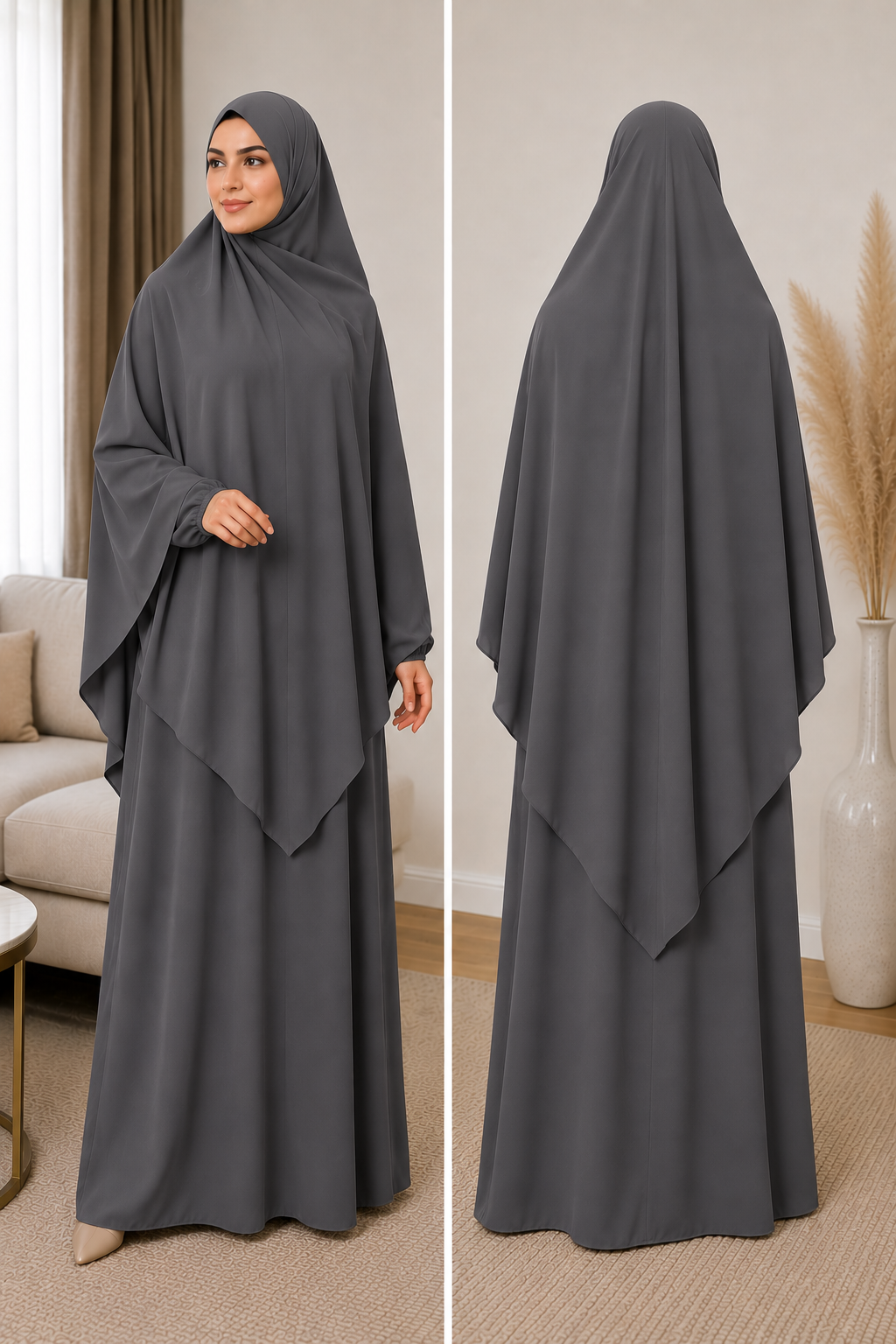 Khimar Abaya Idril Hellgrau