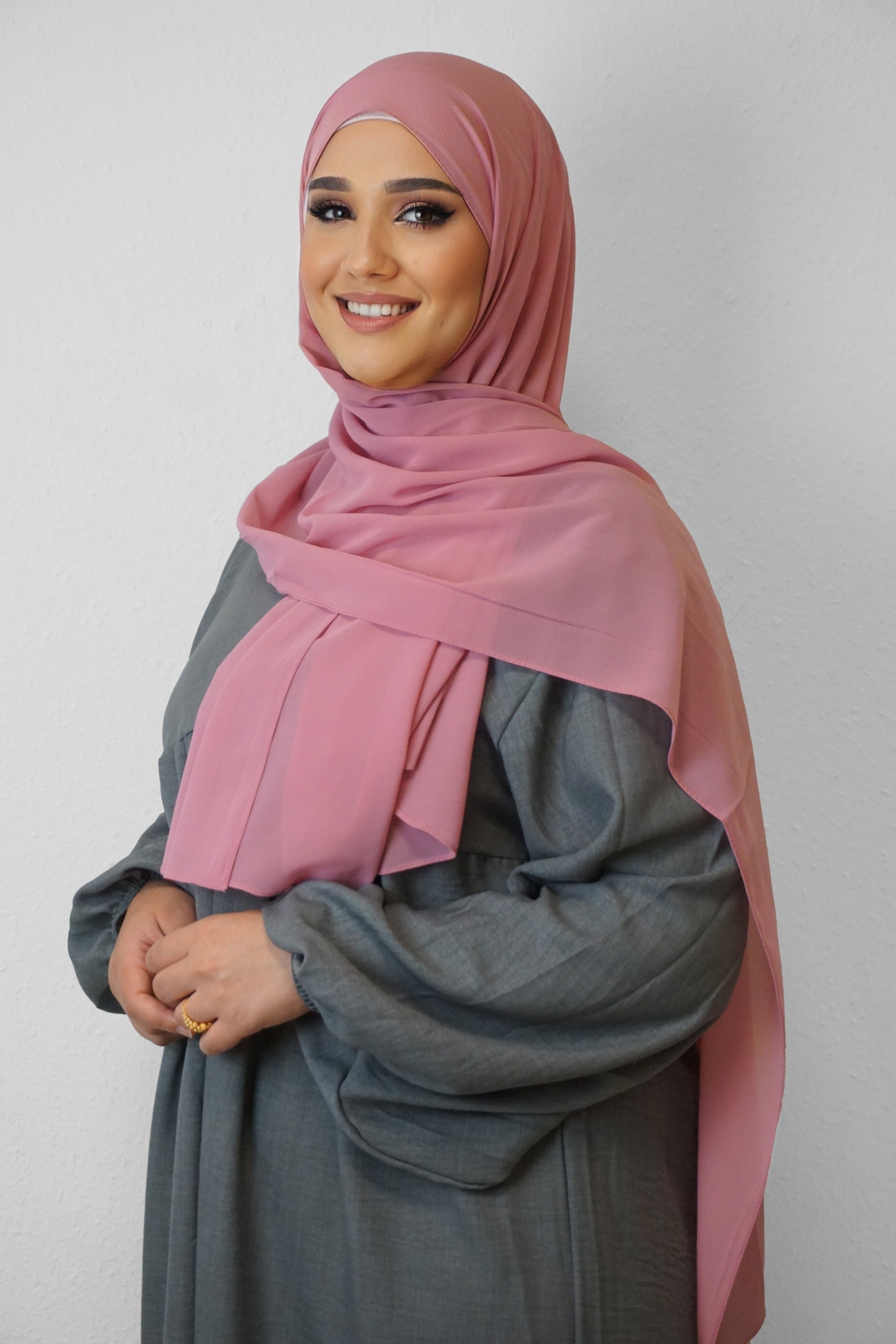 Chiffon Hijab Maira Dark-Rosa