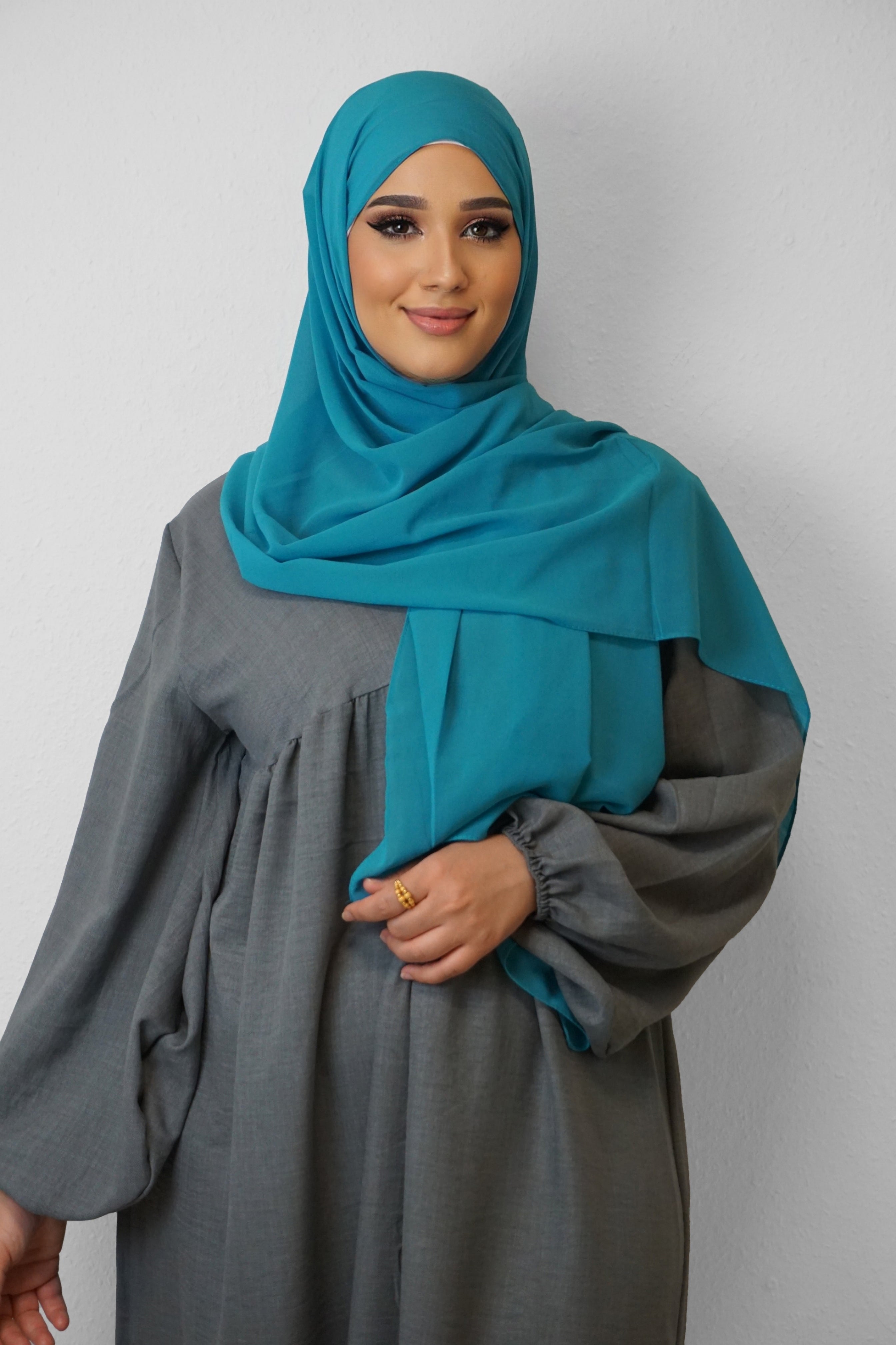 Chiffon Hijab Maira Dark-Turkis