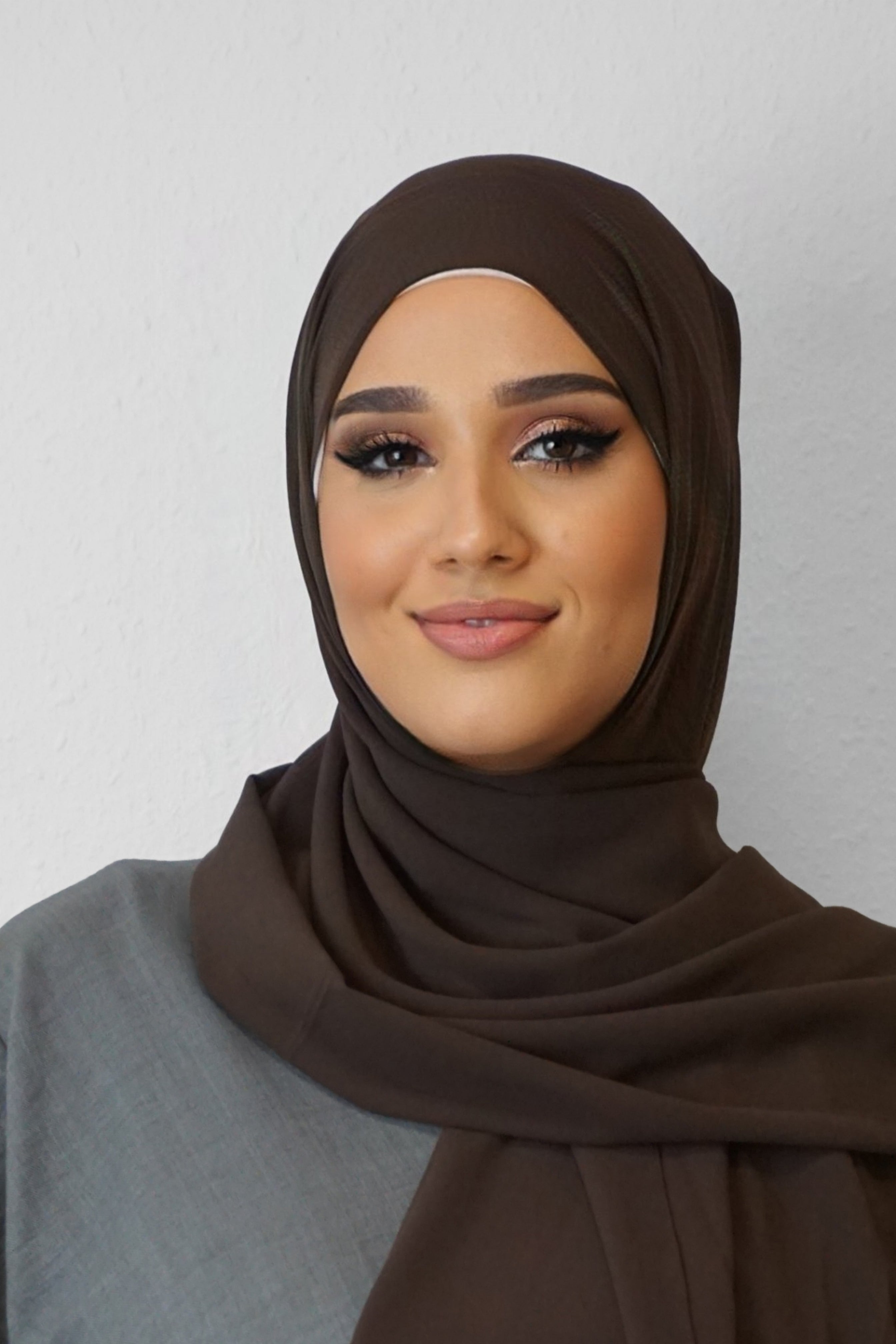 Chiffon Hijab Maira Dark-Braun