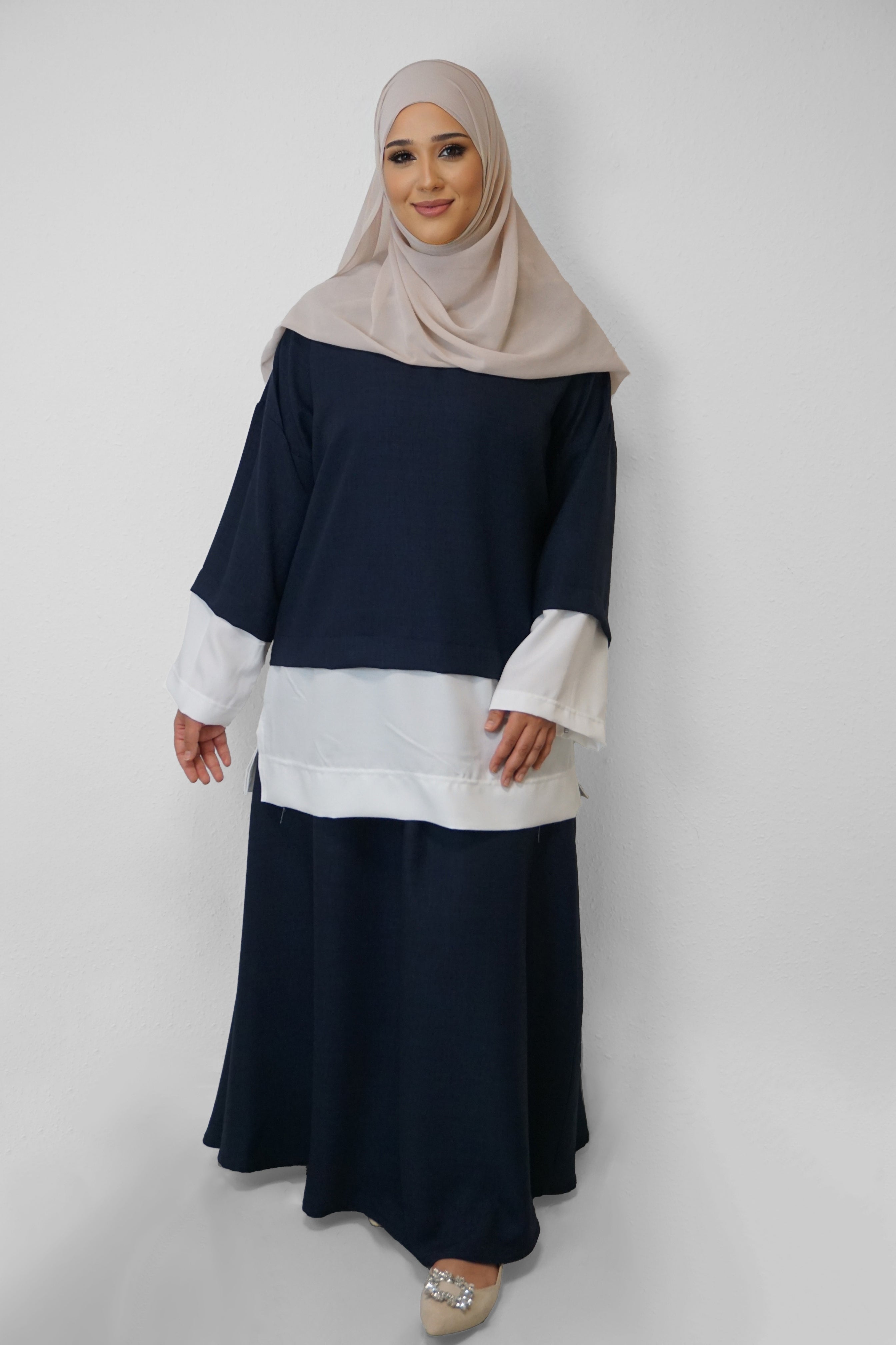 Zwei-Teiler Rock Asyun Dunkelblau