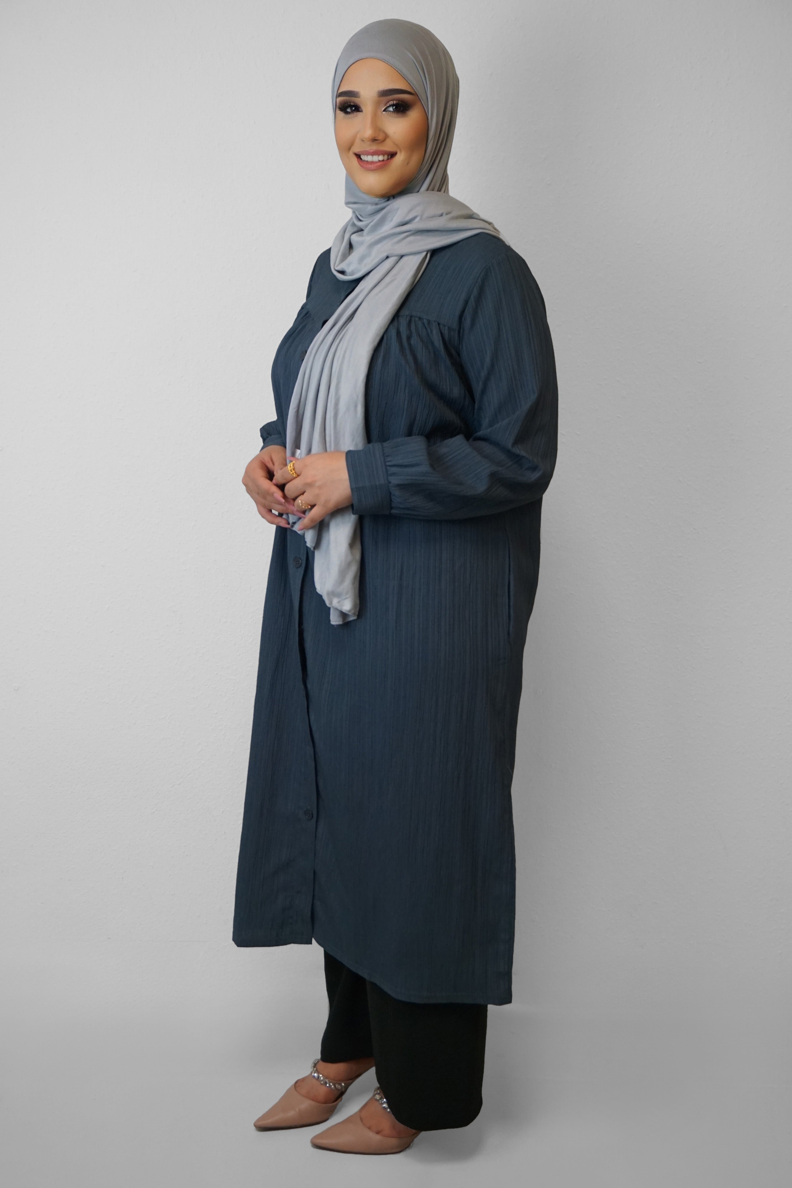 Tunika Selim mit Tasche Dunkelgrau