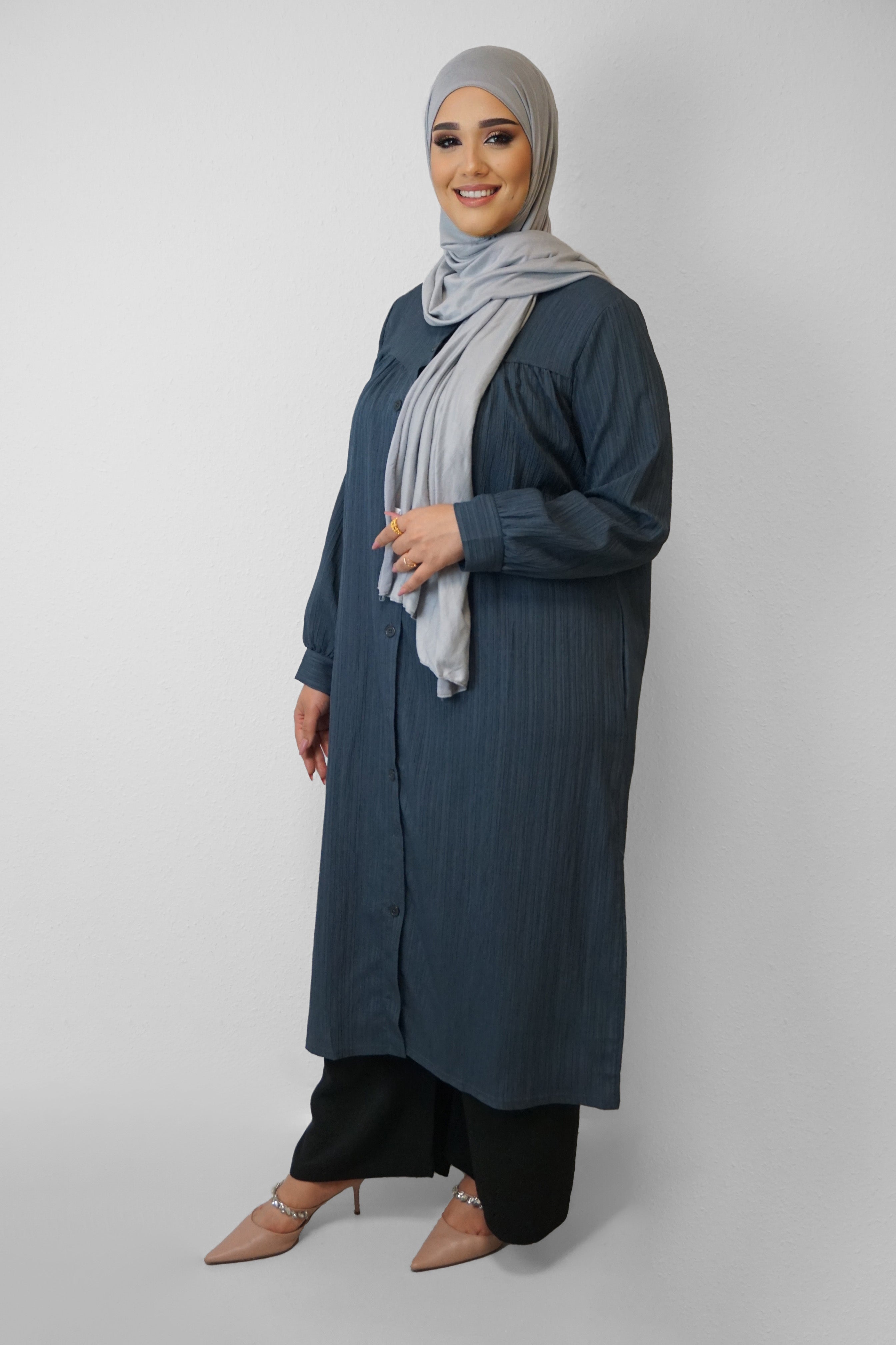 Tunika Selim mit Tasche Dunkelgrau