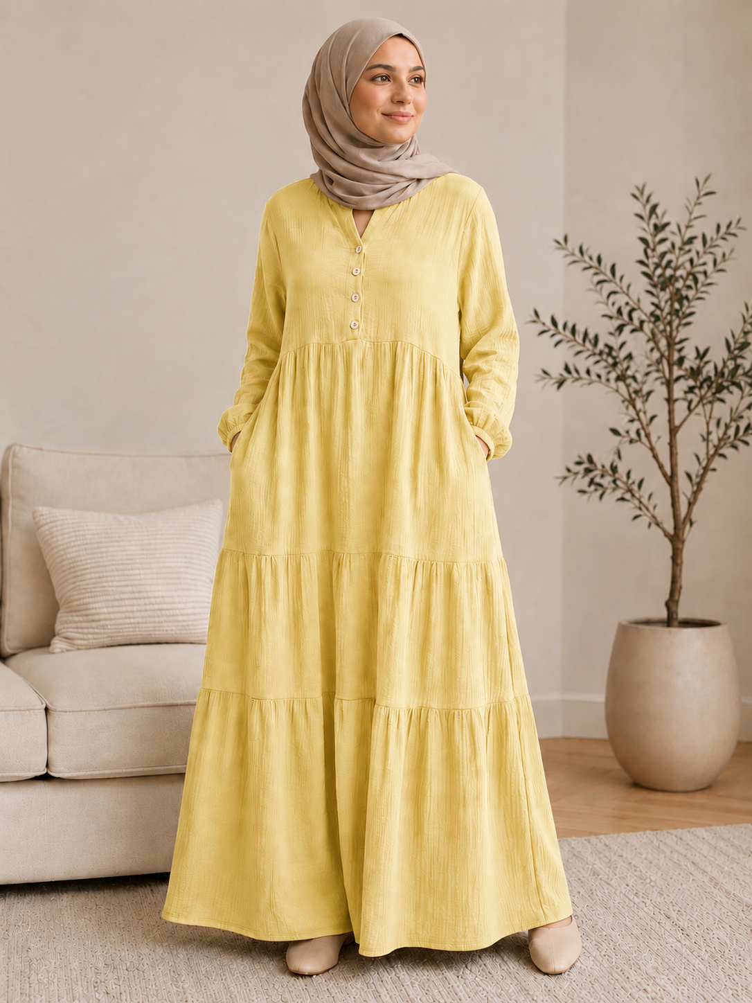 Maxikleid Neferet Gelb