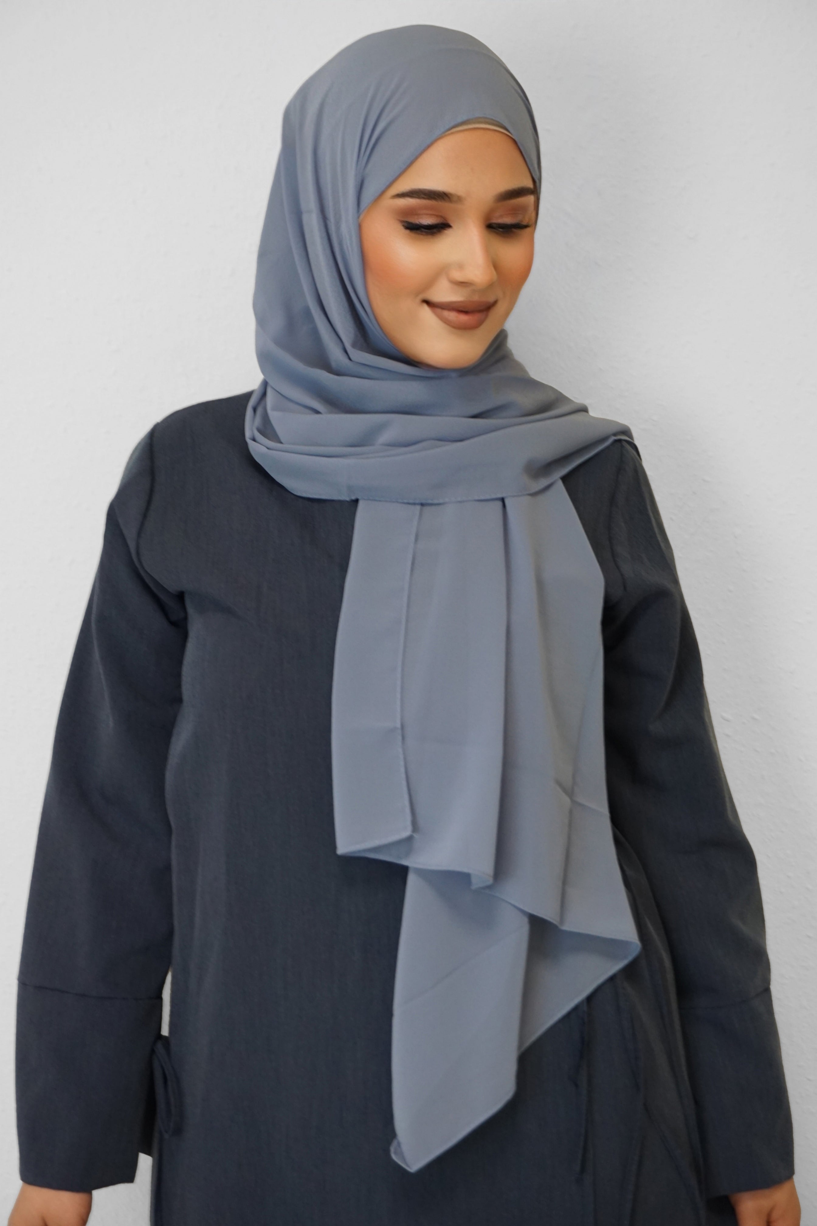 Chiffon Hijab Maira Blaugrau