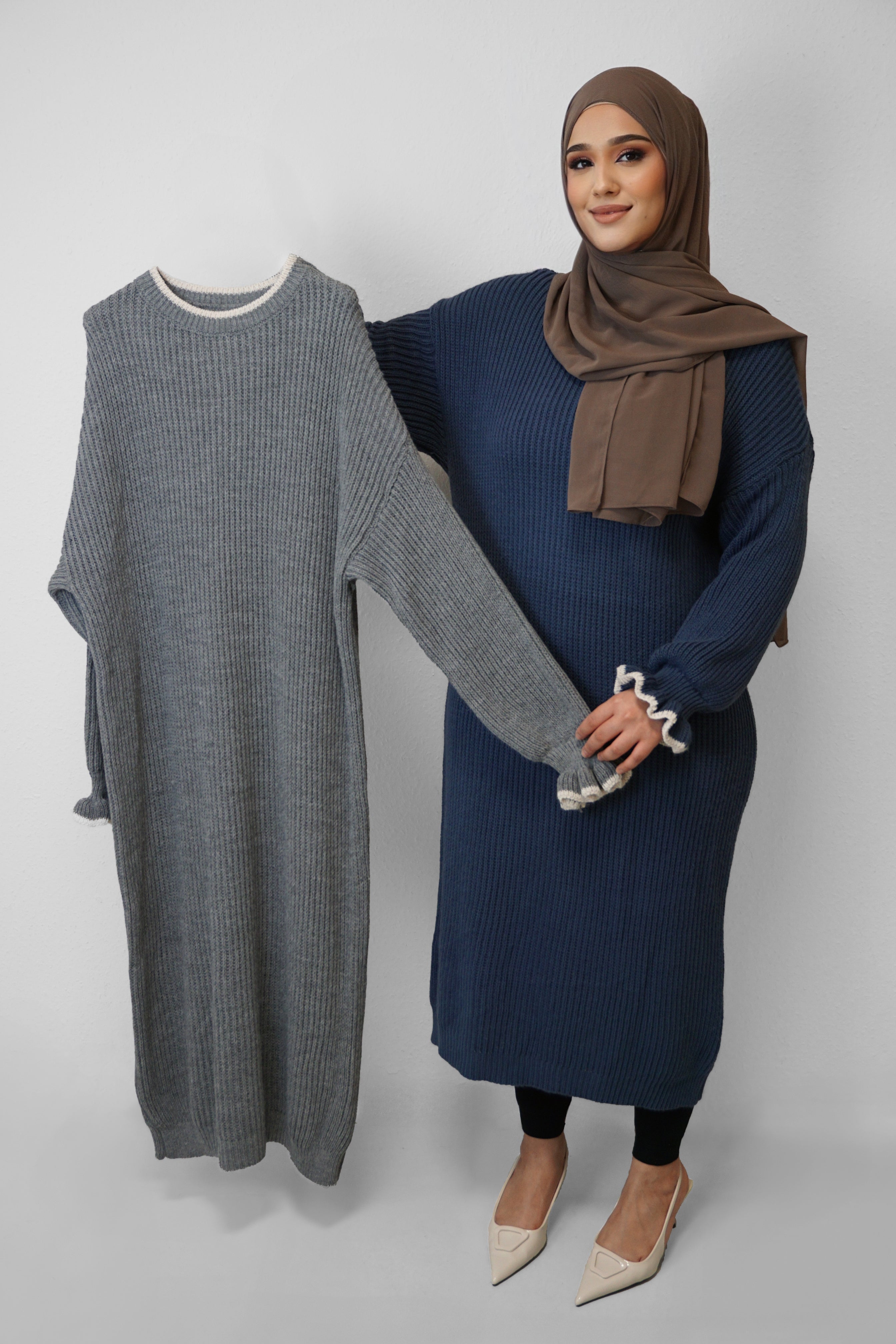 Strick-Kleid Jasmin Dunkelgrau