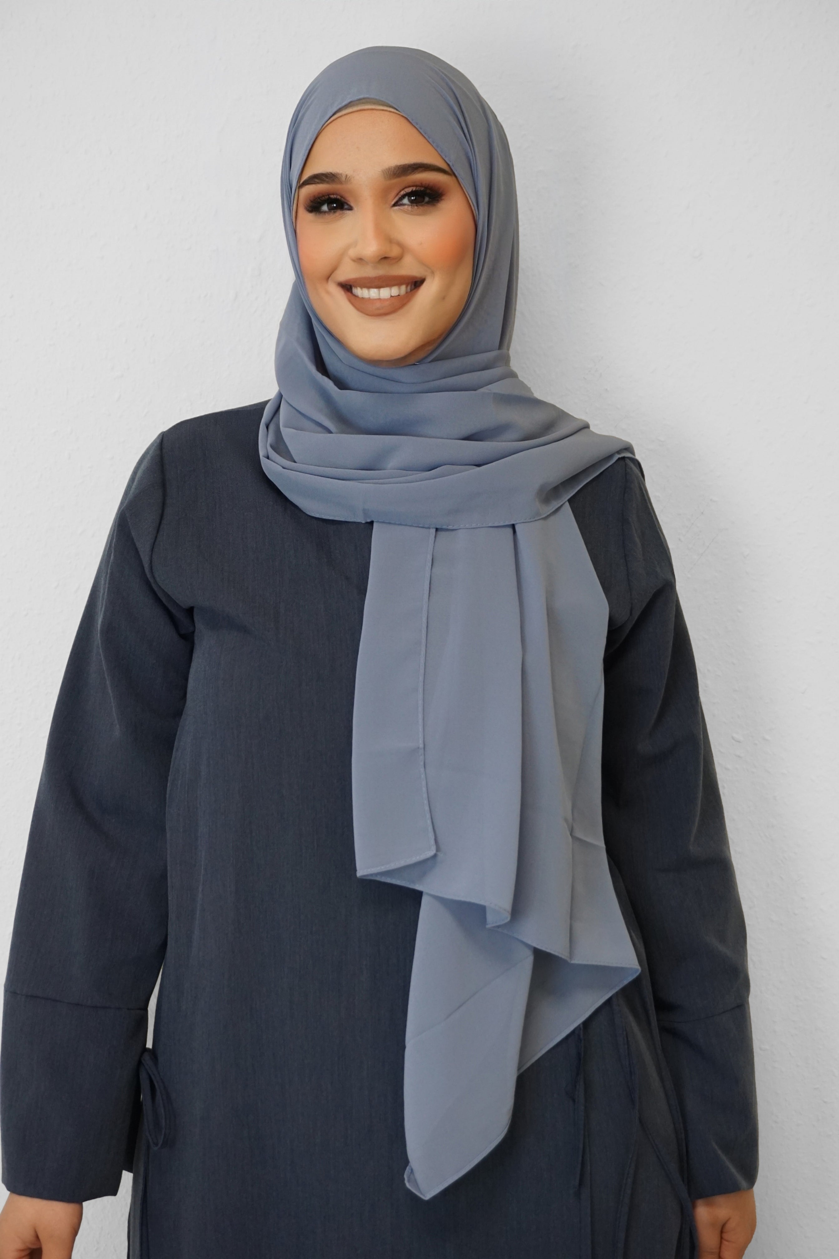 Chiffon Hijab Maira Blaugrau