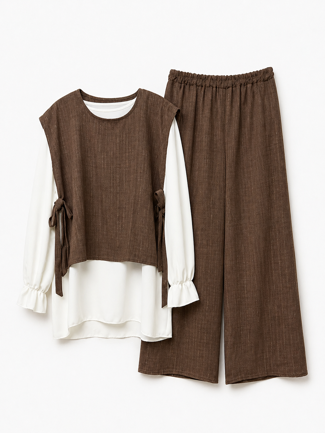 Zwei-Teiler Hose Bronwyn Hellbraun