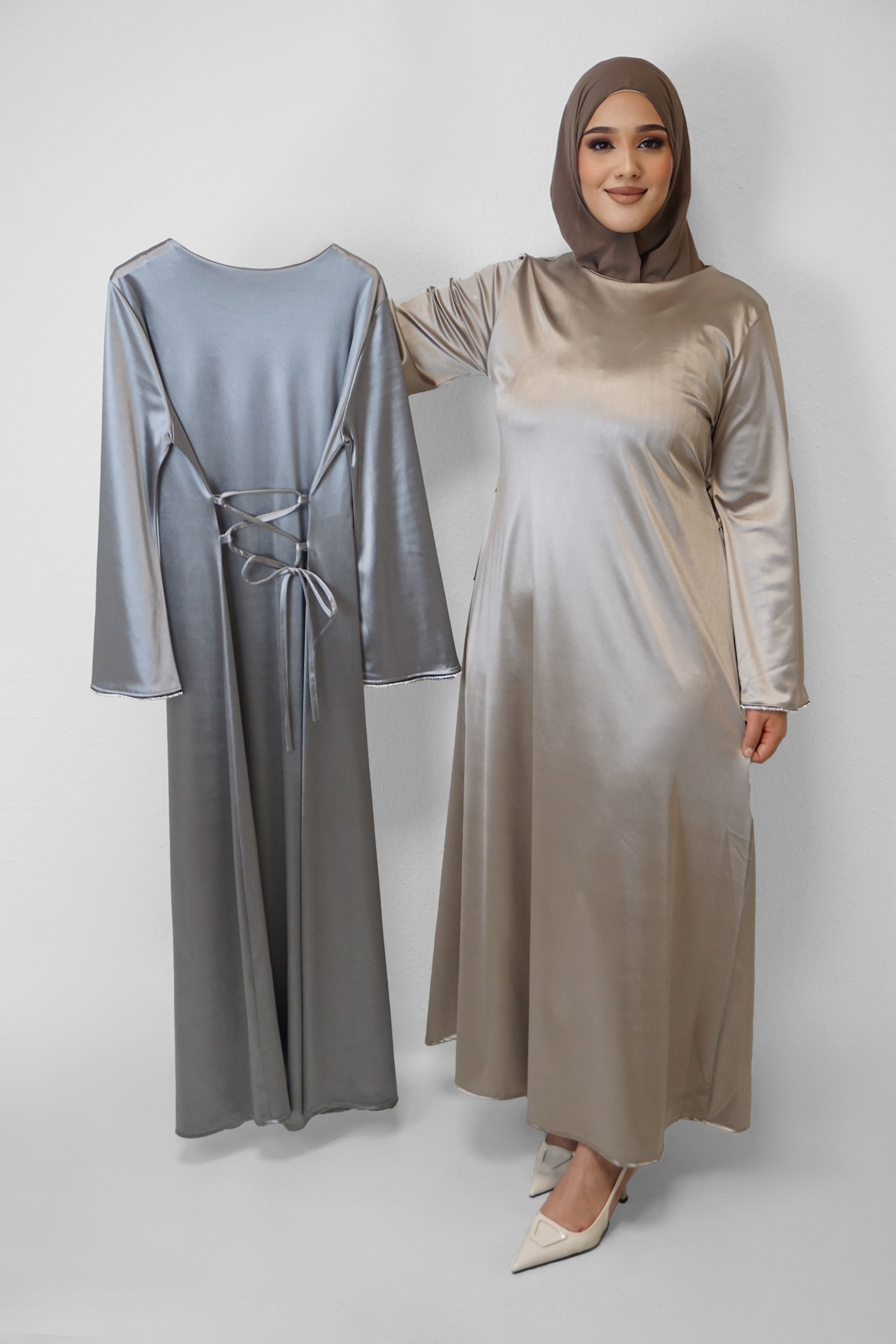 Abaya Salia Hellgrau