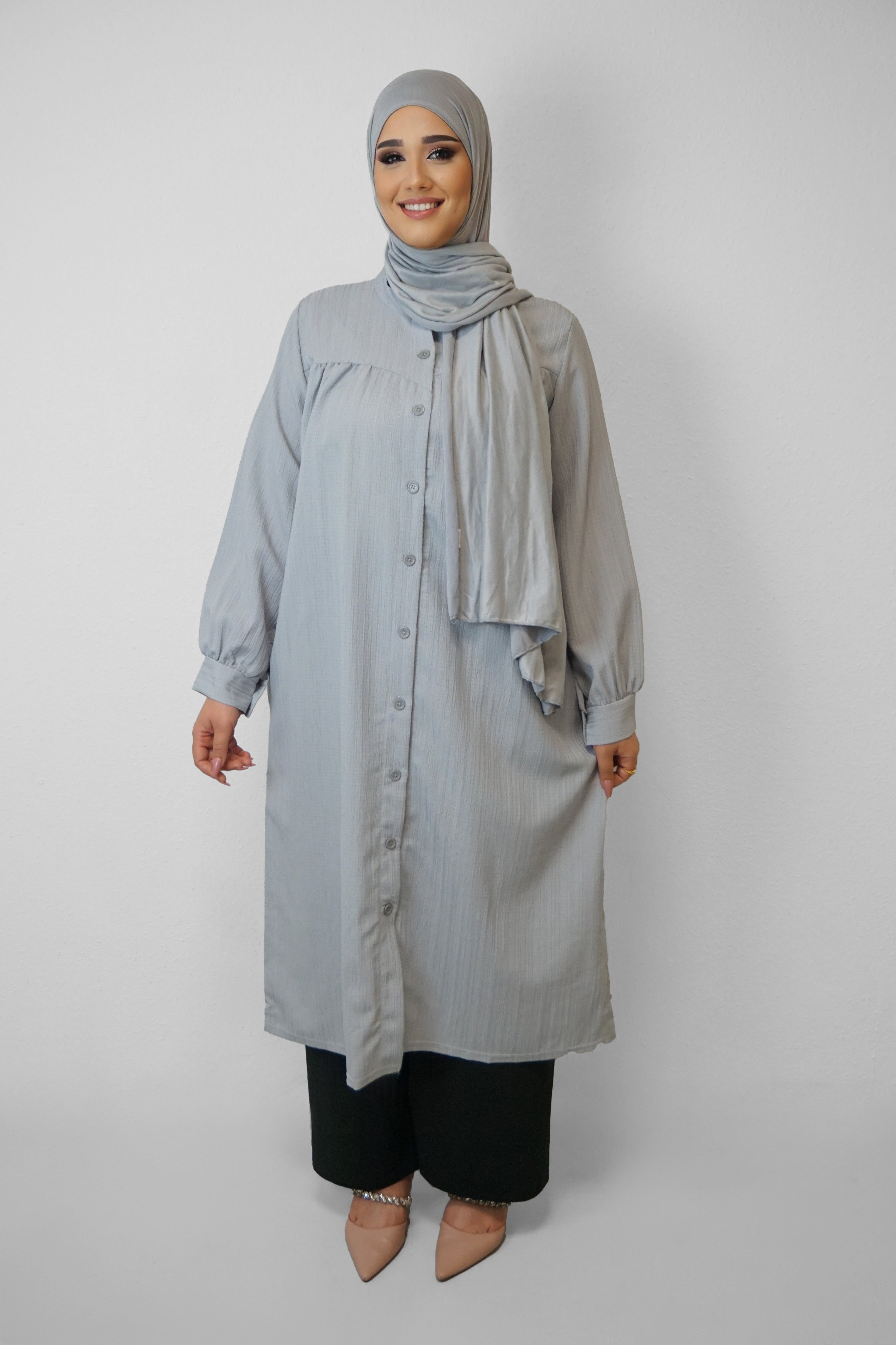 Tunika Selim mit Tasche Hellgrau