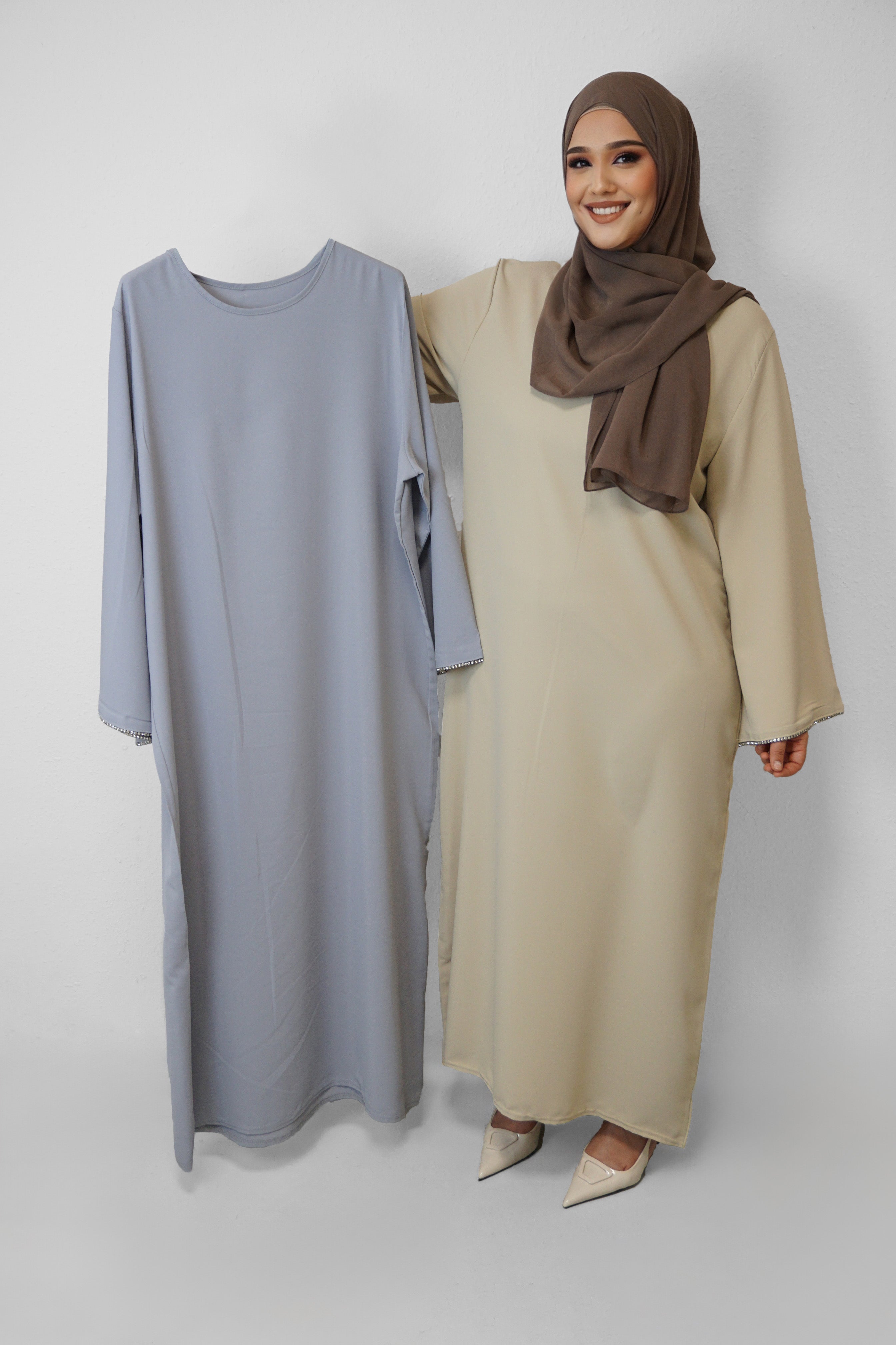 Abaya Zarka Hellgrau