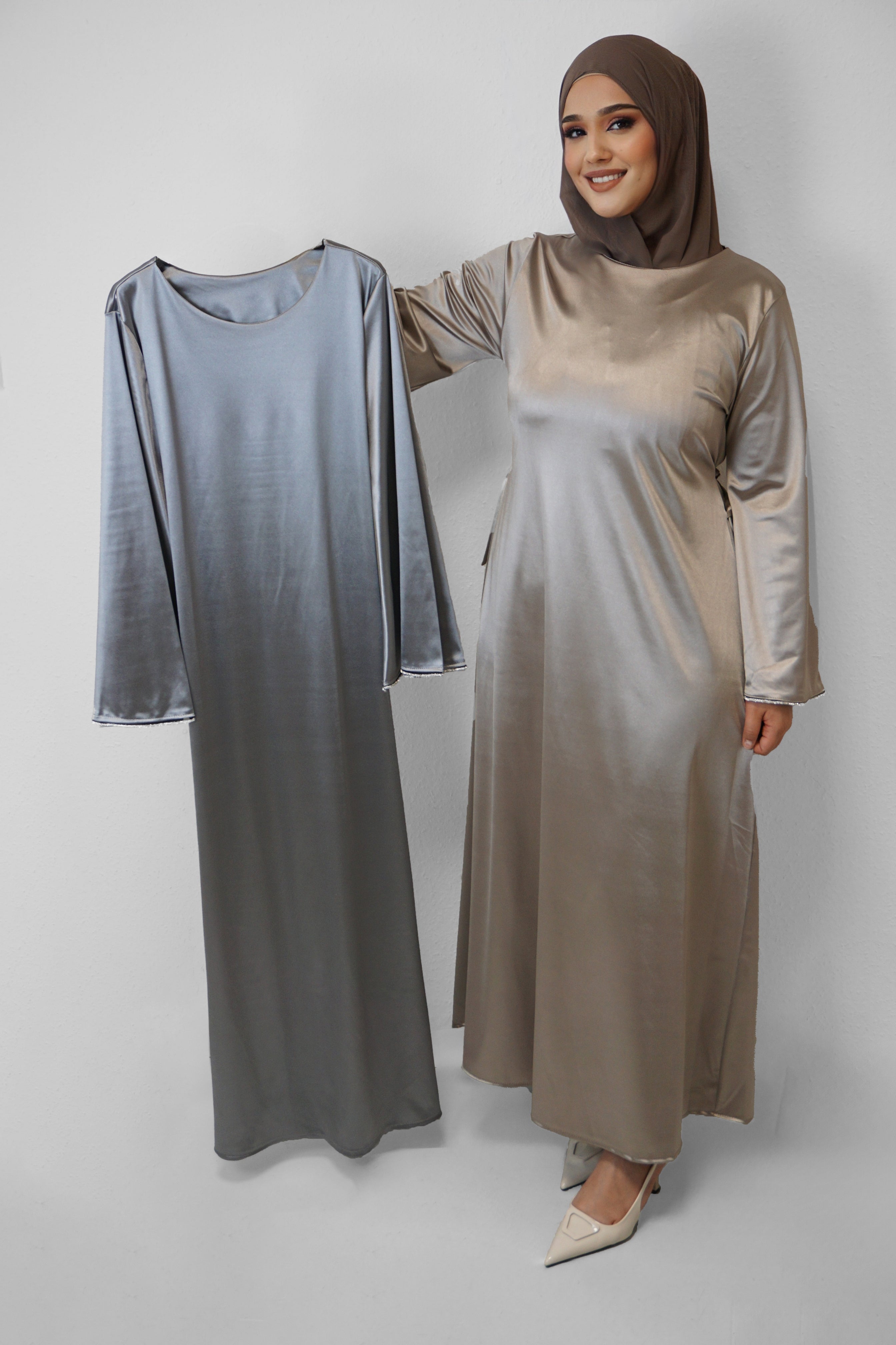 Abaya Salia Hellgrau