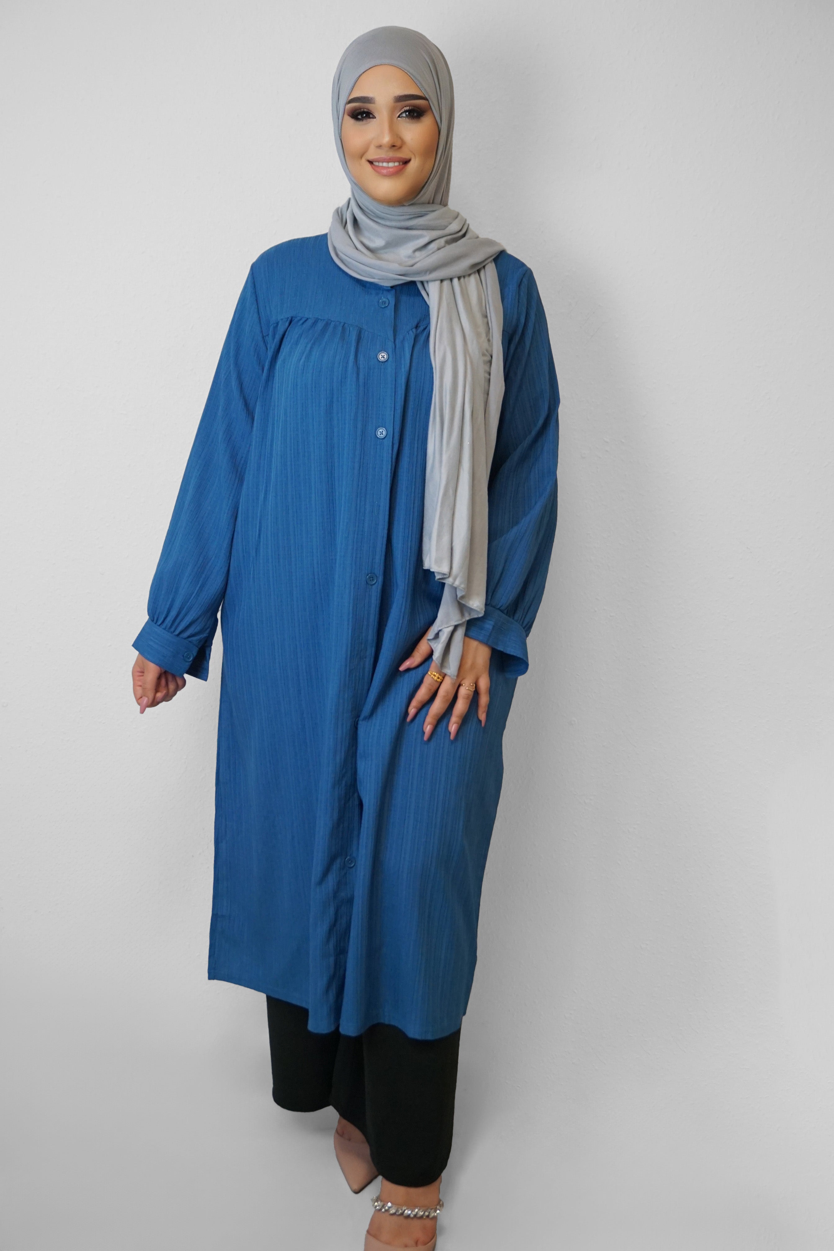 Tunika Selim mit Tasche Jeansblau