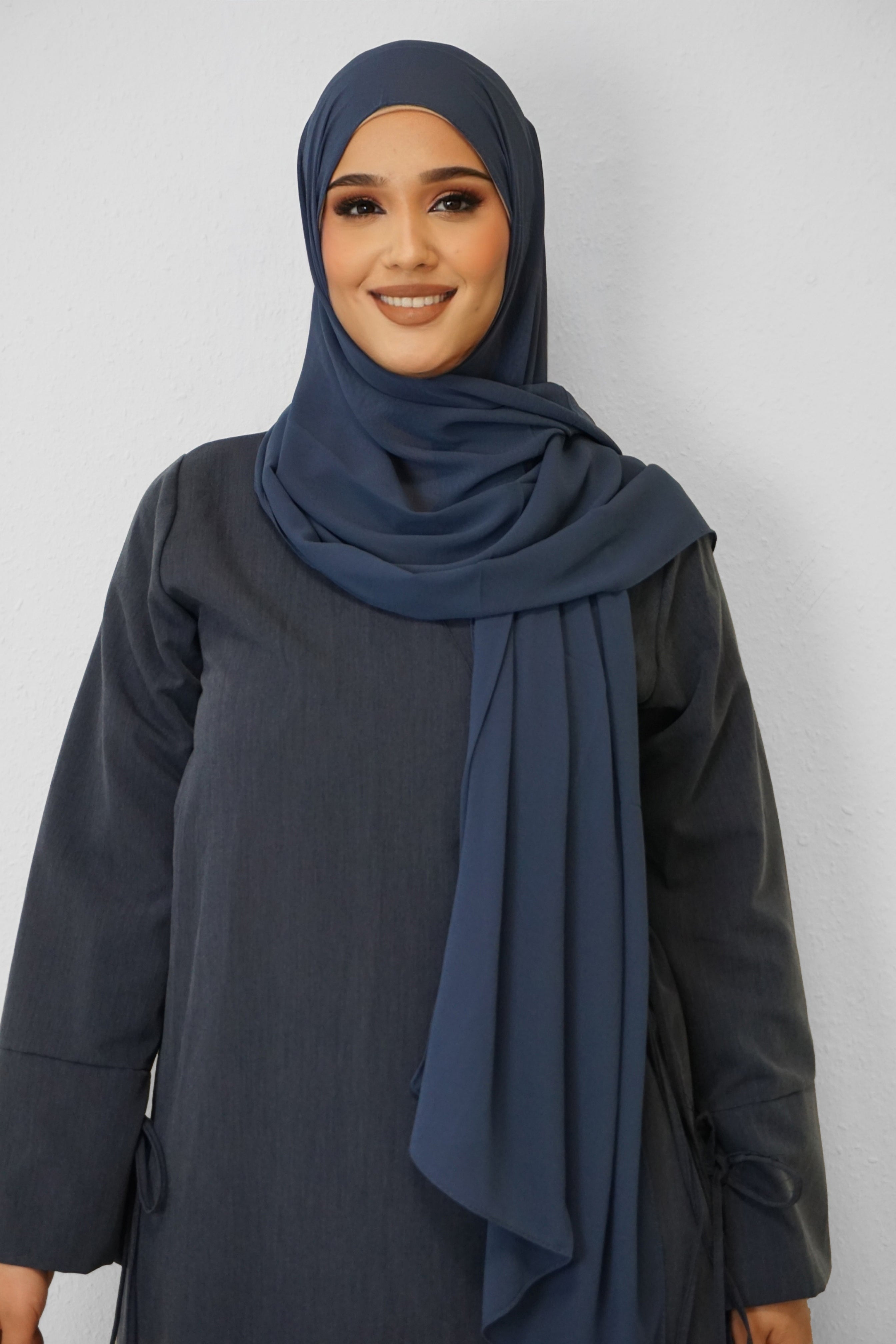 Chiffon Hijab Maira Jeansblau 3