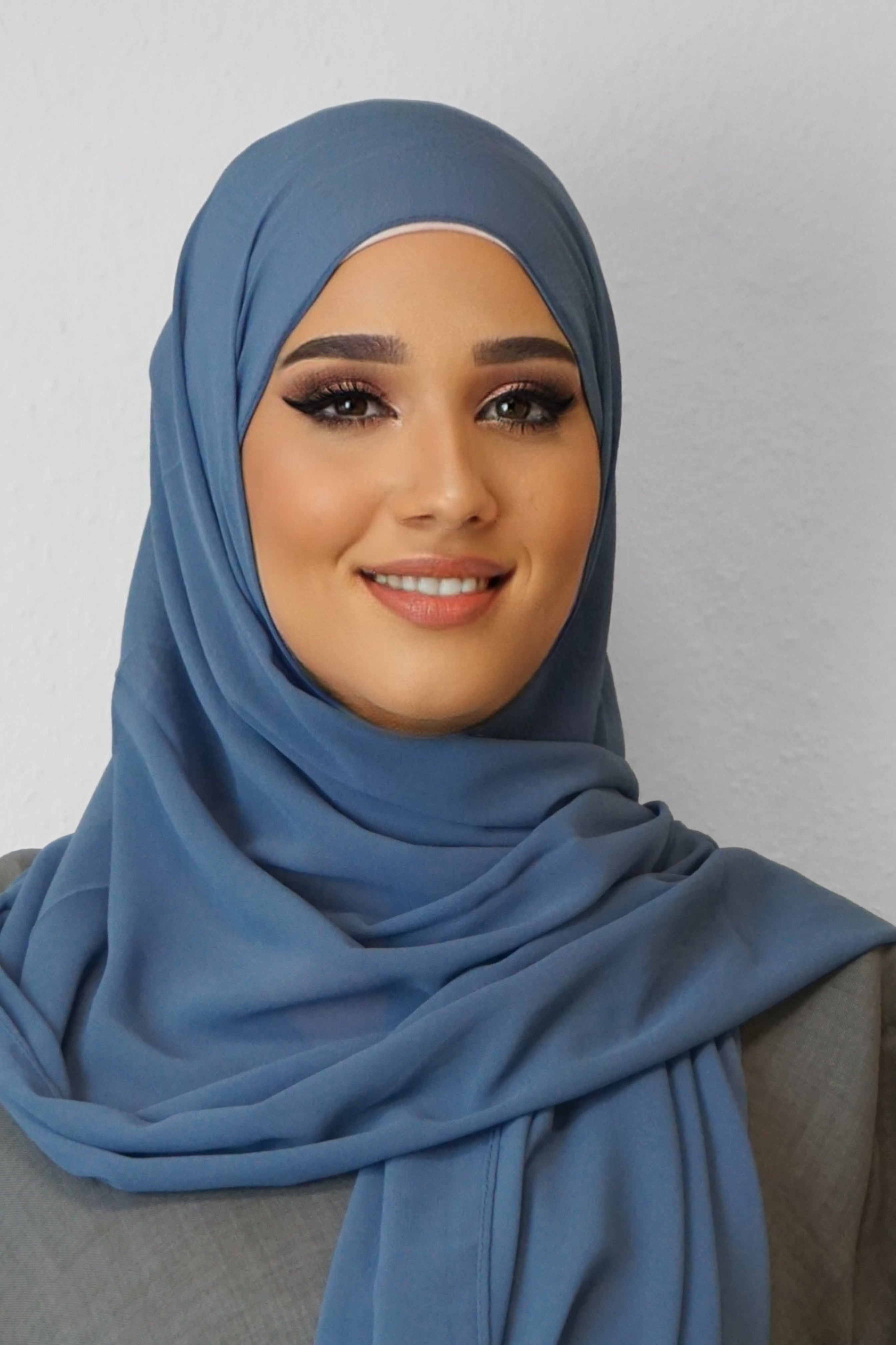 Chiffon Hijab Maira Jeansblau
