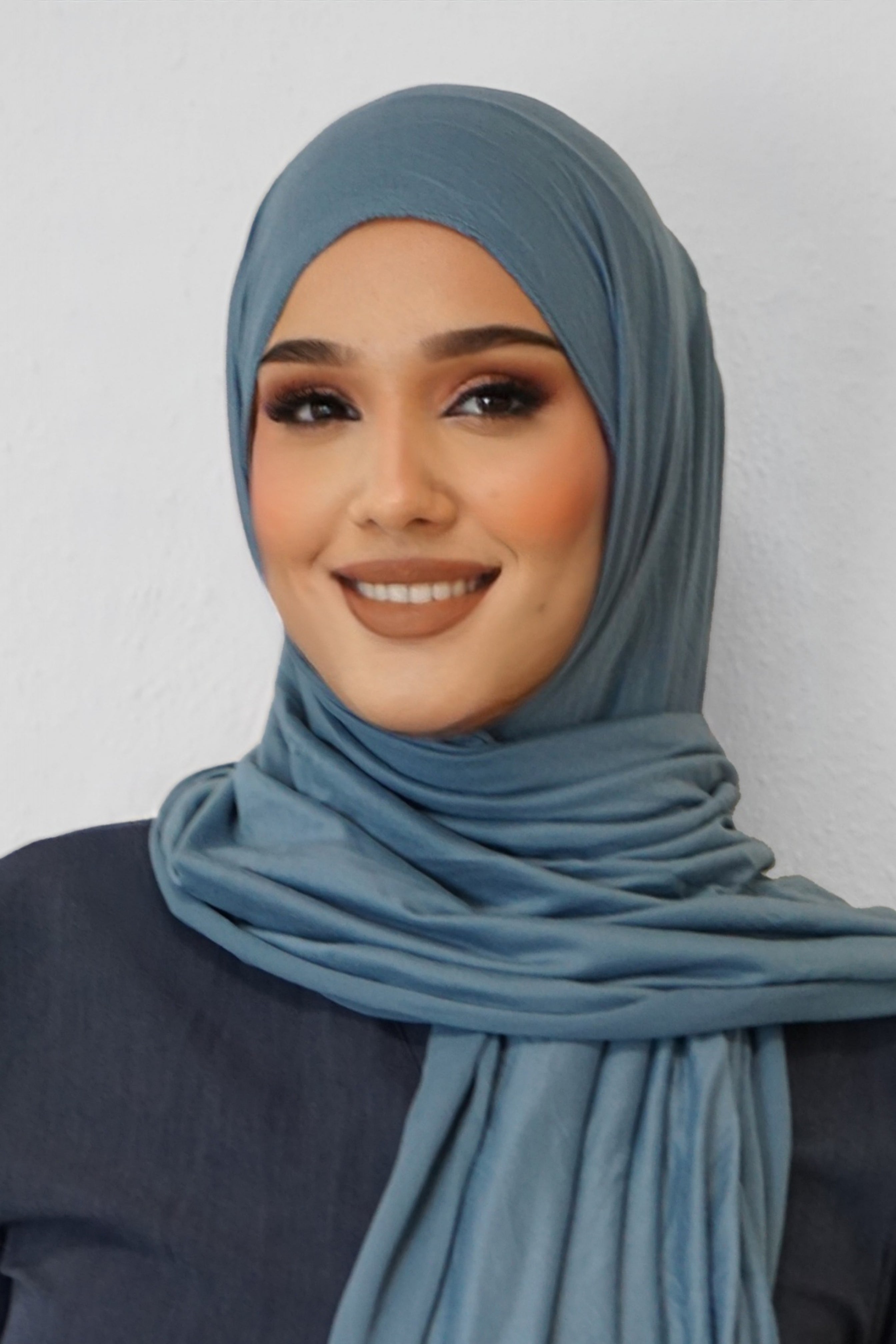 Jersey Hijab Fiza Jeansblau 2