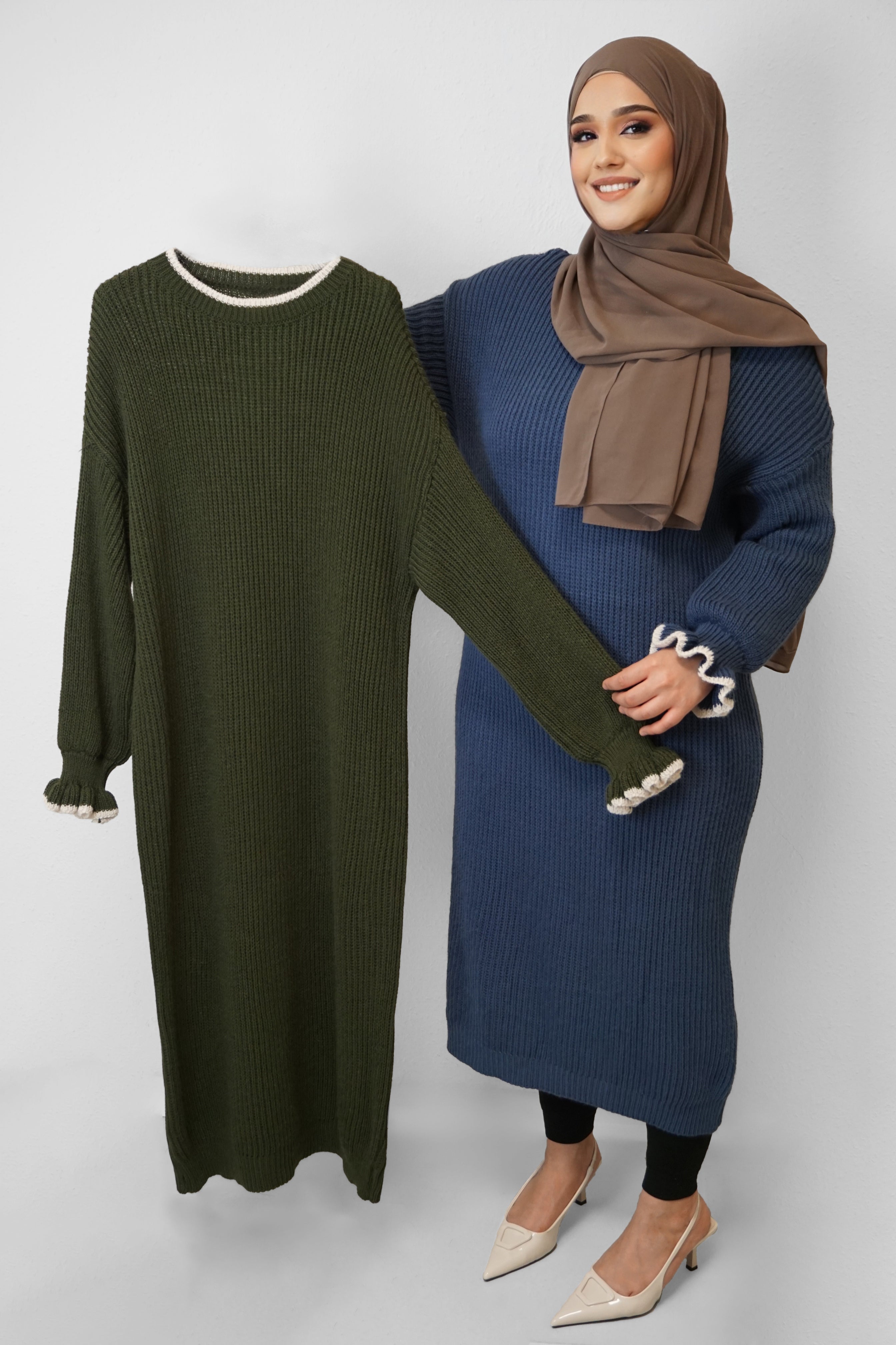 Strick-Kleid Jasmin Khaki