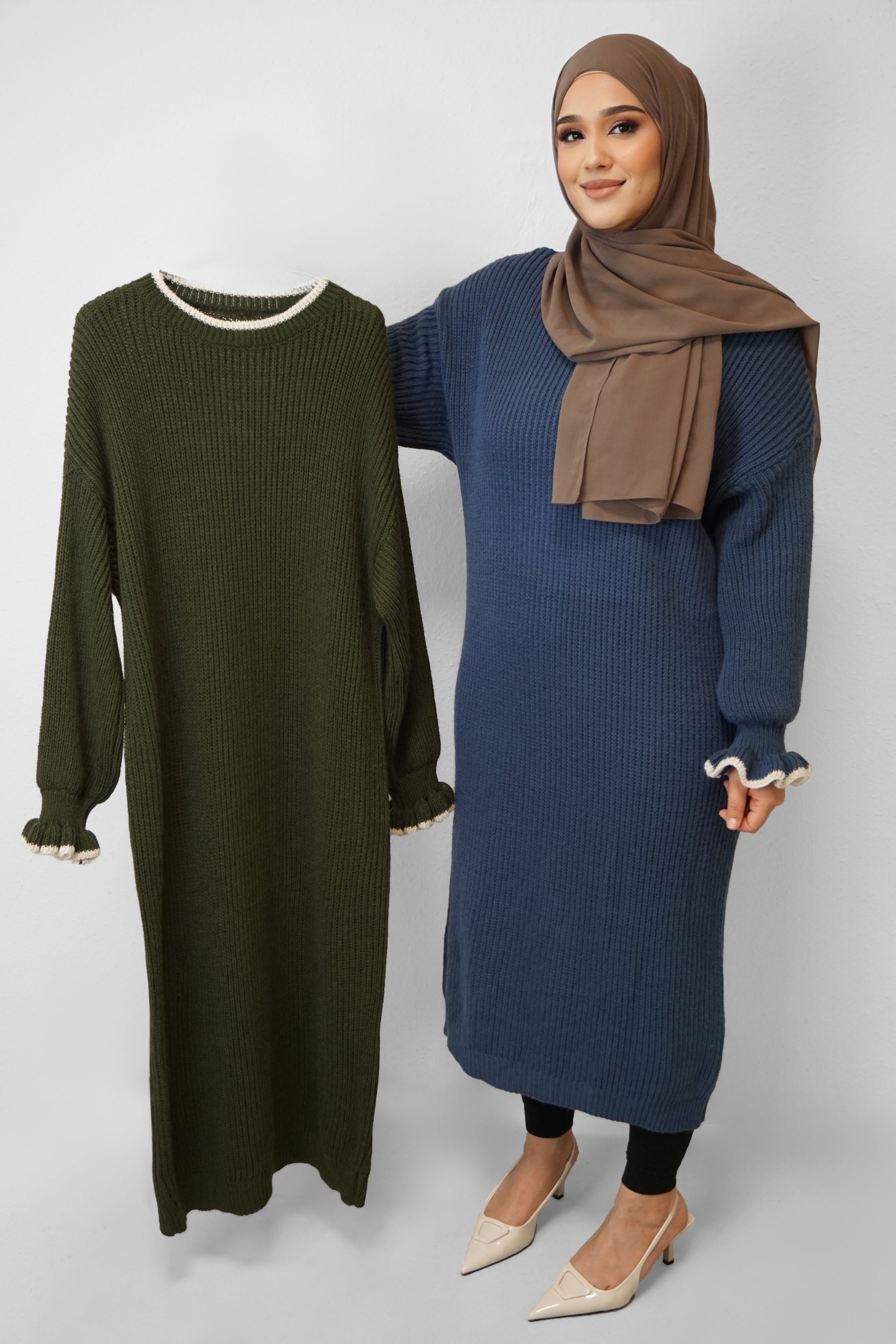 Strick-Kleid Jasmin Khaki