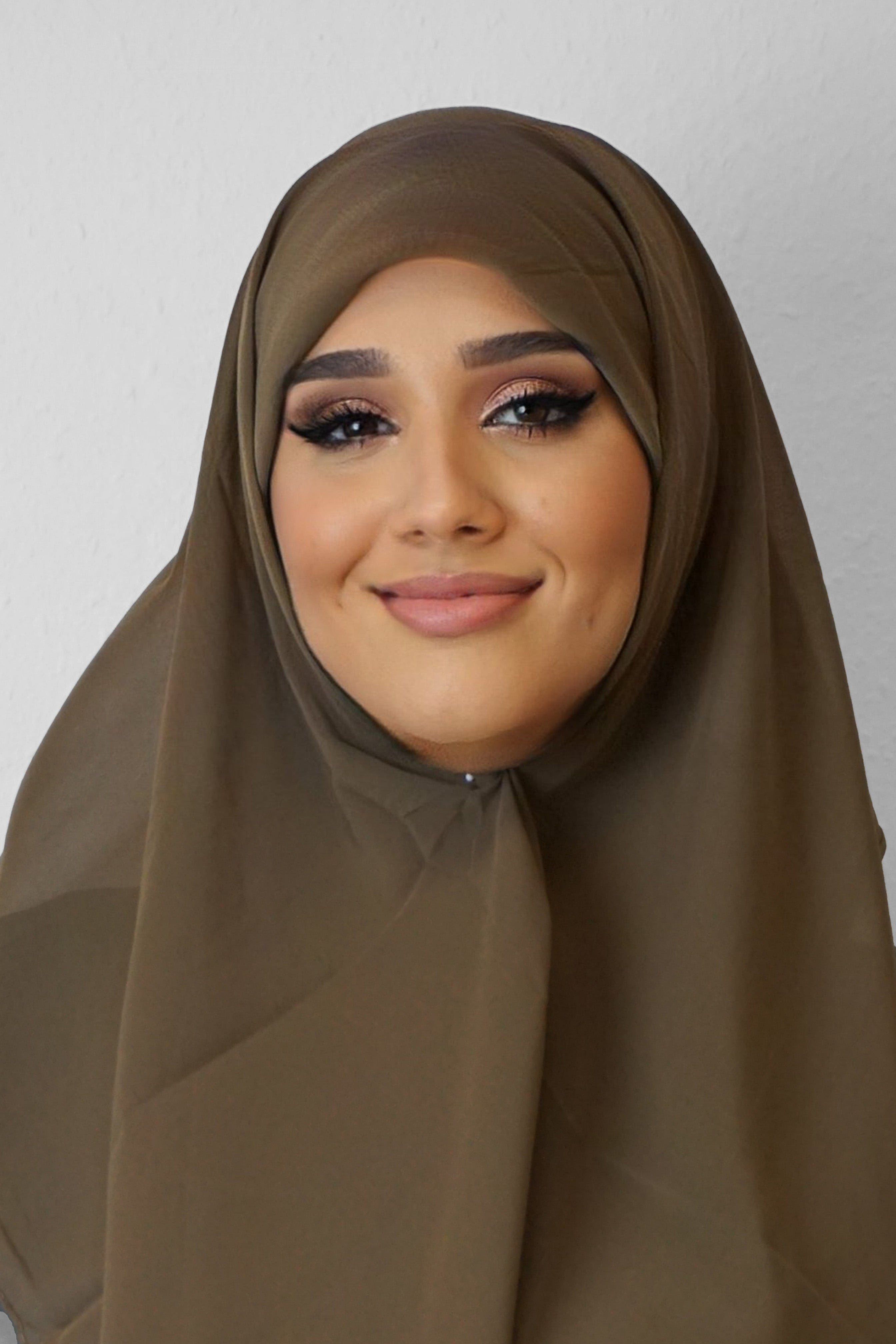 Chiffon Quadrat Hijab Khaki
