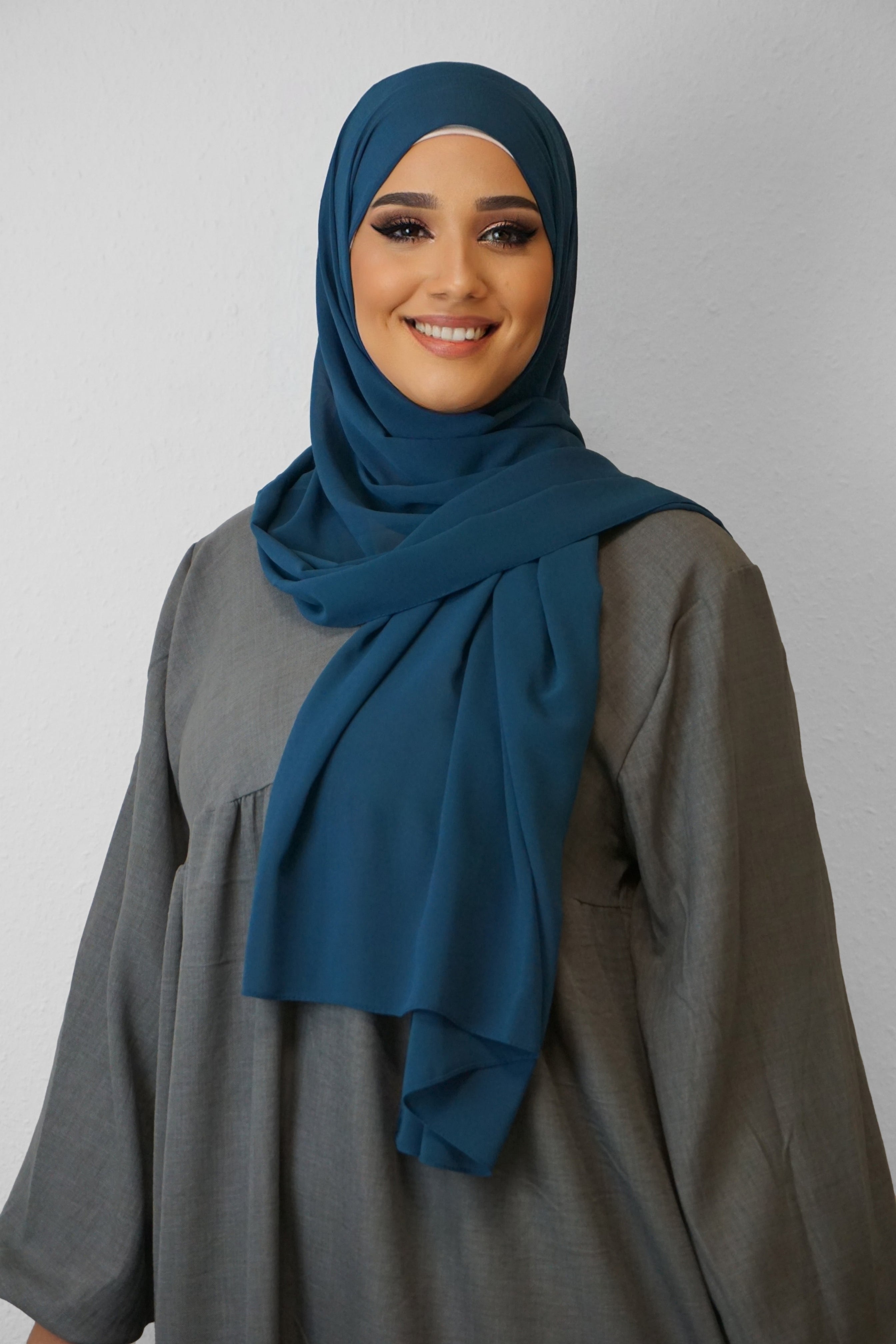 Chiffon Hijab Maira Petrolblau