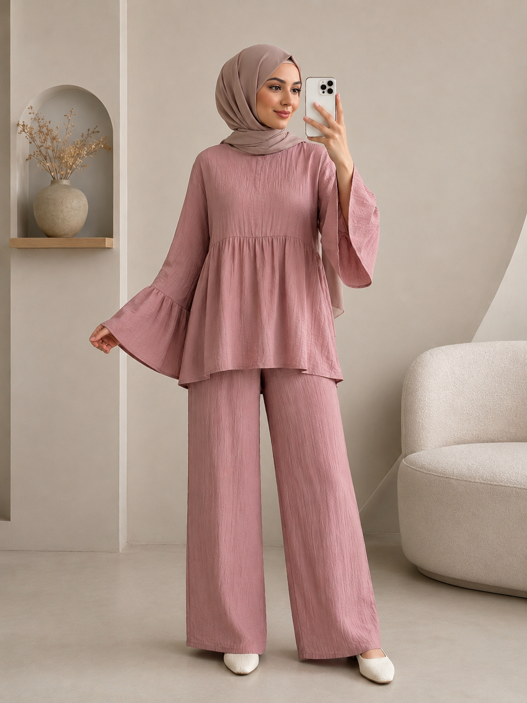 Zwei-Teiler Hose Khetyra Pink