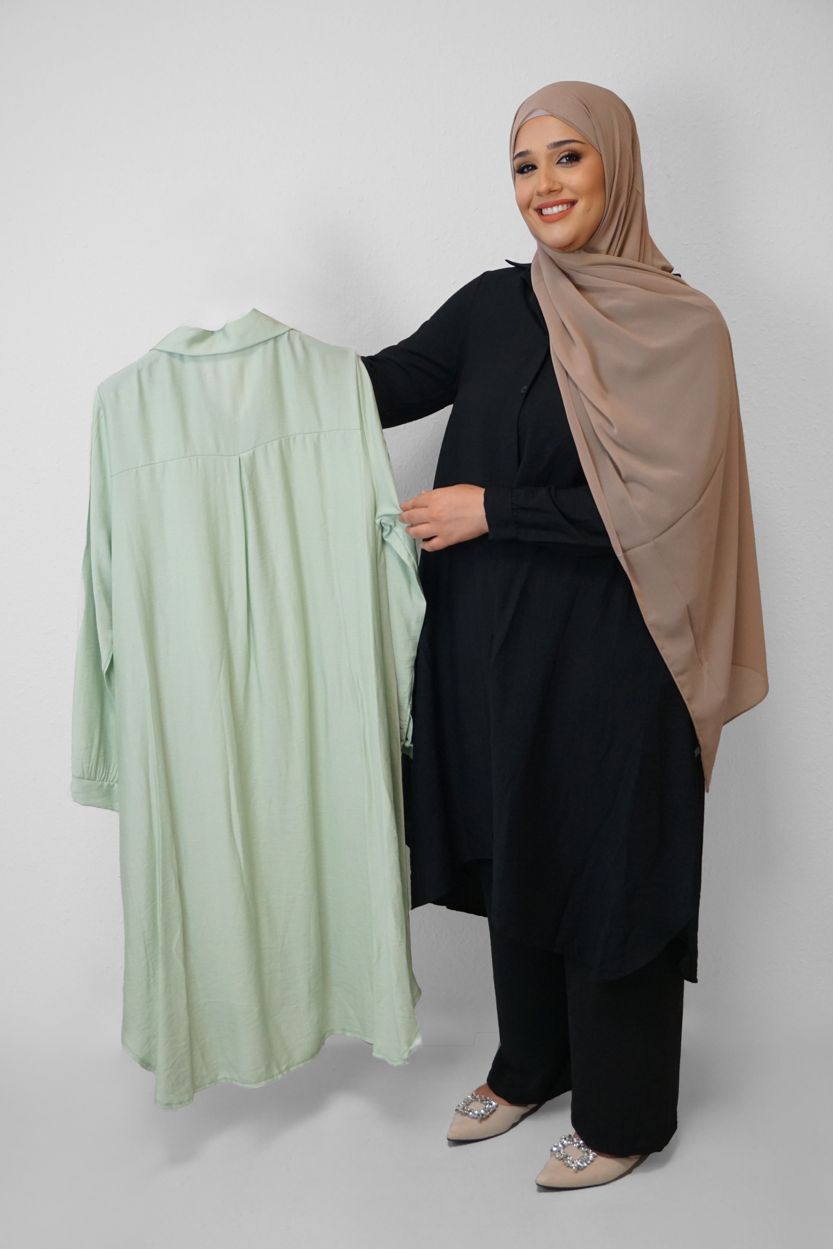 Tunika Selima mit Tasche Pistazie