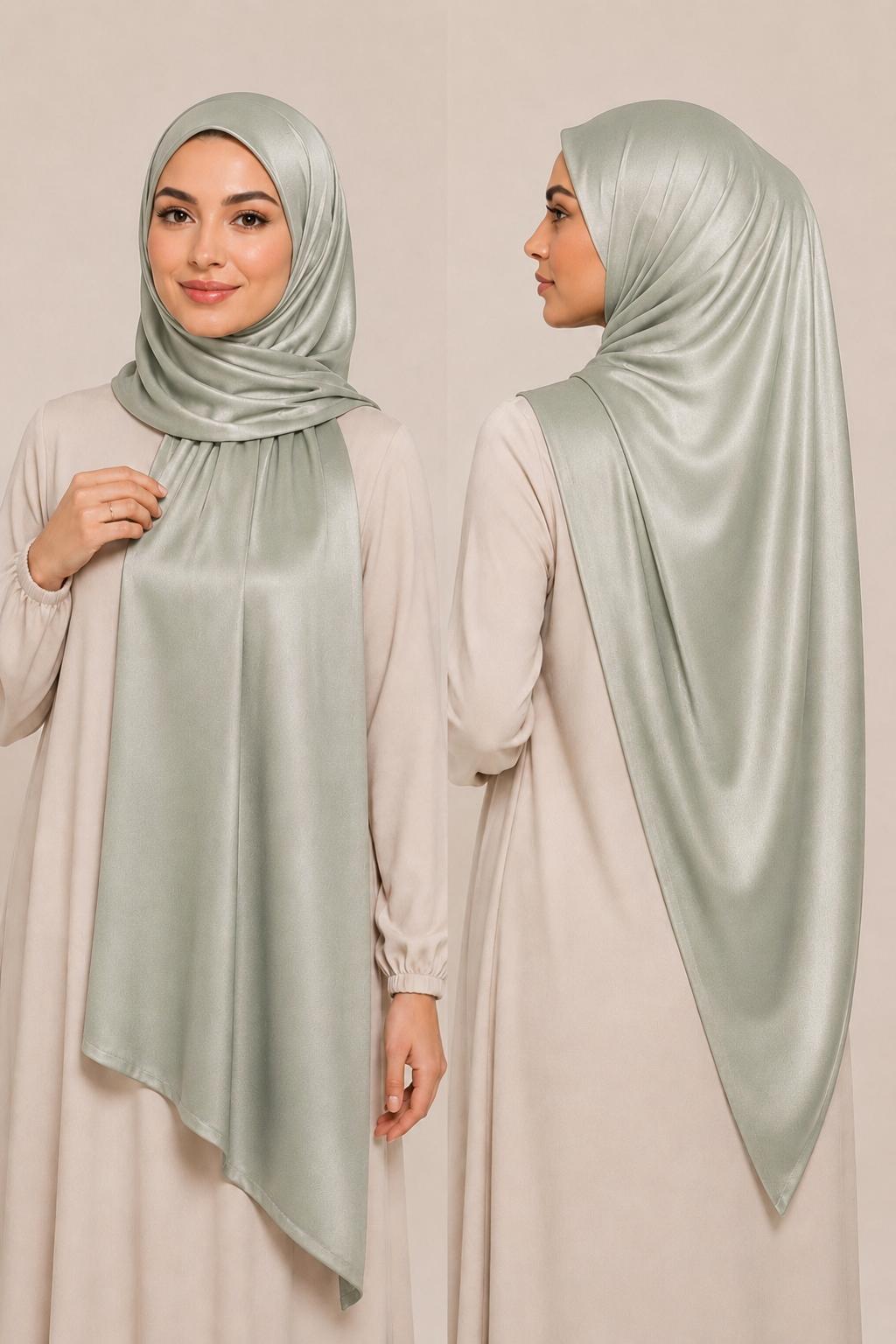Jersey Premium Satin Hijab Pistazie